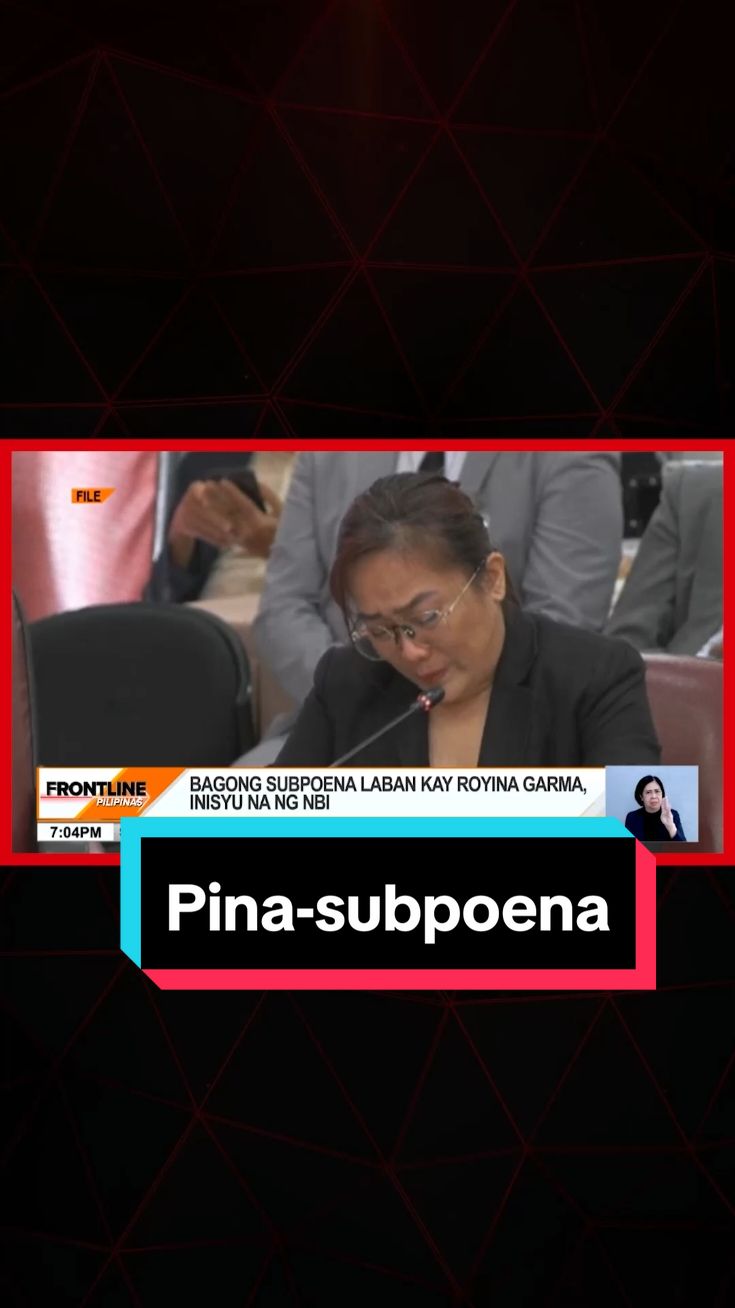 Naglabas muli ng subpoena ang National Bureau of Investigation #NBI laban kay dating P/Col. Royina Garma. #FrontlinePilipinas #News5 #BreakingNewsPH 