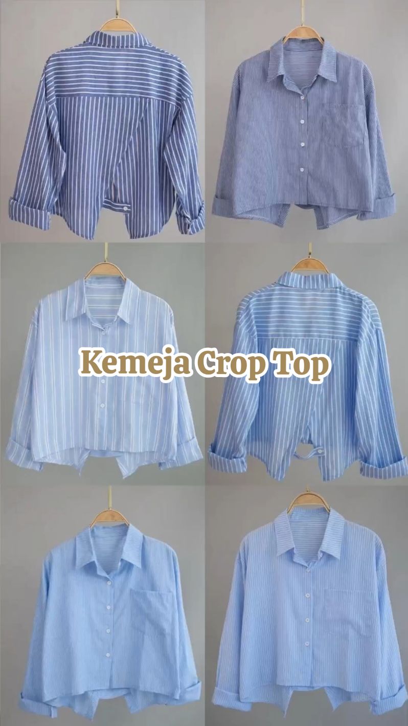 kemeja salur crop top 70rb an #kemejasalur #atasanwanita #outfithijabstyle #racuntiktokshop #beranda #fypシ゚viral #views 