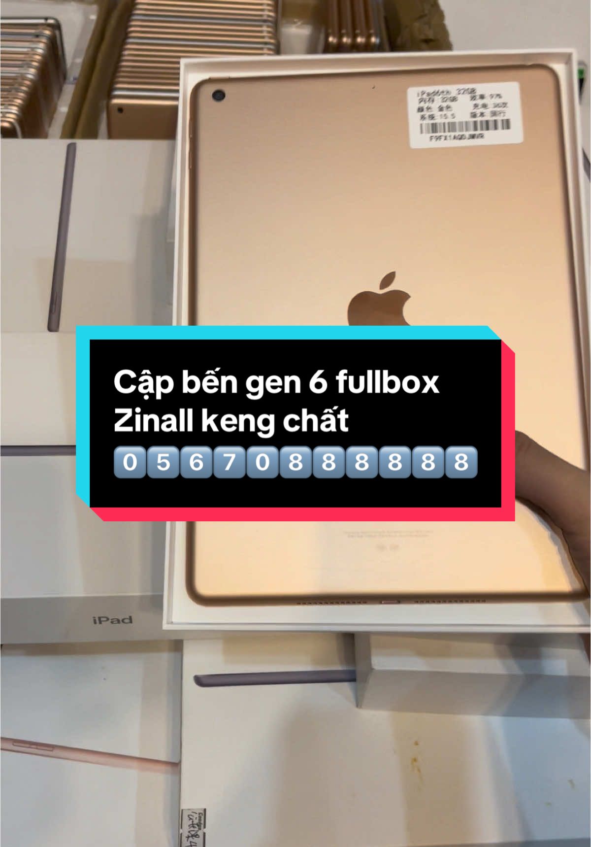 Cập bến gen 6 fullbox  Zinall keng chất 0️⃣5️⃣6️⃣7️⃣0️⃣8️⃣8️⃣8️⃣8️⃣8️⃣8️⃣#iPadGen6 #ipad #ipadgen 