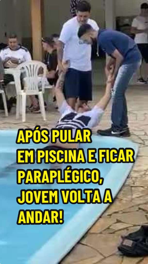 Após pular em piscina e ficar paraplégico, jovem volta a andar! O Luiz Renato ficou paraplégico e não sentia mais os movimentos dos braços e das pernas… Porém a sua fé foi maior, e ele voltou a andar.