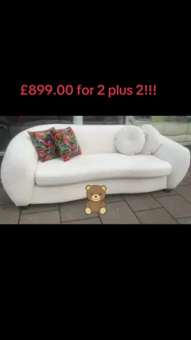 Teddy sofa! 2 plus 2 designer sofas in cream teddy fabric- one only! #sofas #teddysofa #2seater #designerbargains #creamsofa 