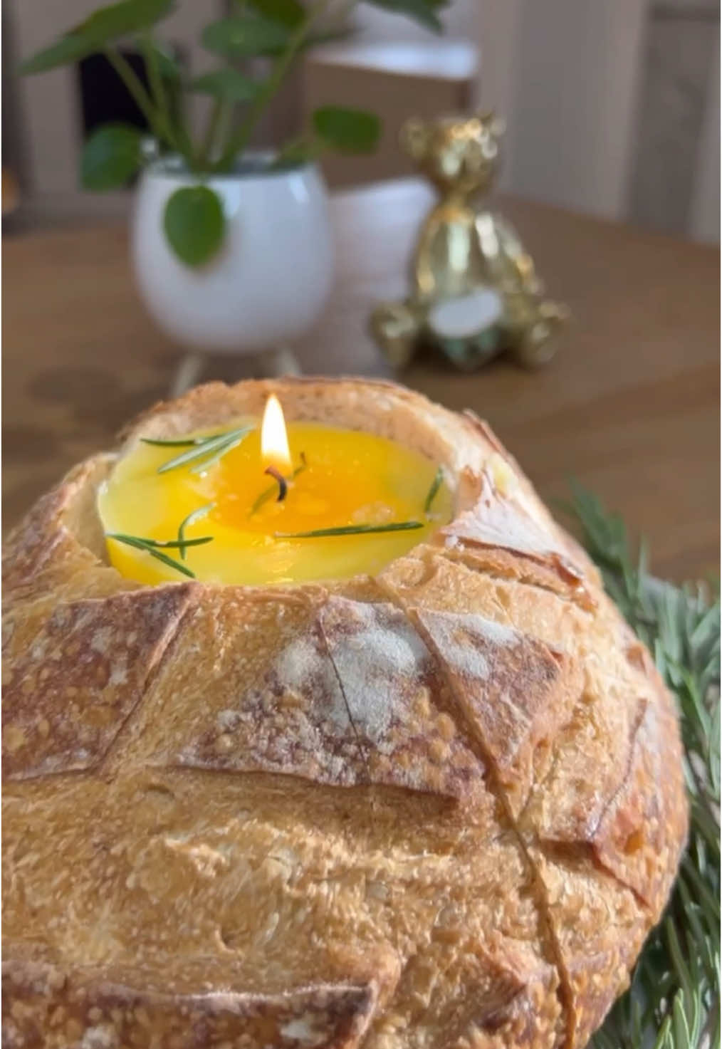 A Candle Made of Butter in Bread Want to surprise your guests at a celebration? Try a unique and tasty way to decorate the table with a candle in bread. #asmr #asmrsounds 