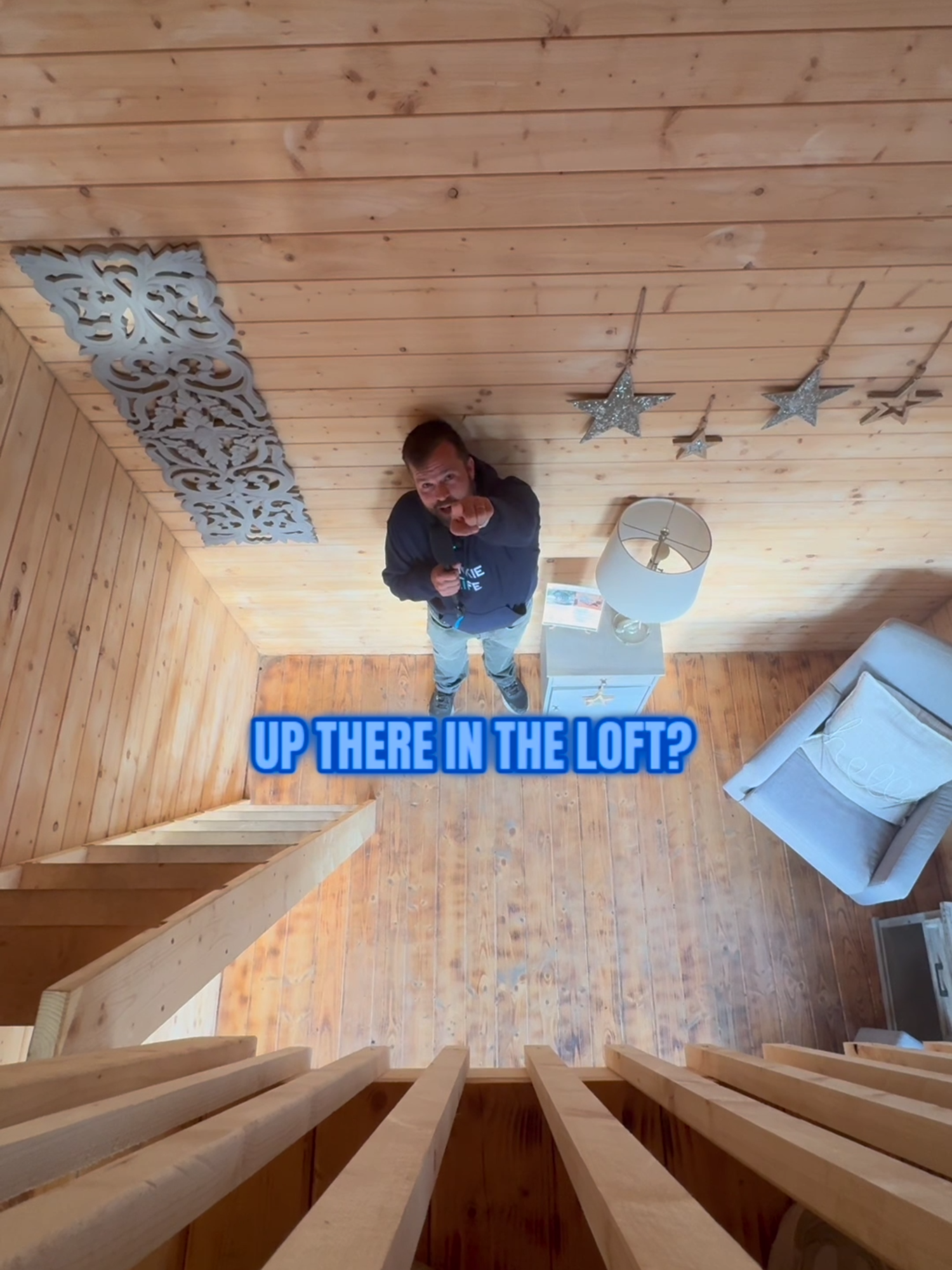 How do you fit a bed in a bunkie loft? #logcabin #bunkie #fyp #extraspace #guesthouse #sheshed