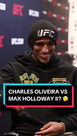 Two fan favourites throwing down one more time? 🤔 Charles Oliveira likes the sound of having another crack at BMF champ Max Holloway... #UFC309 | Nov 16 | LIVE on TNT Sports Box Office ➡️ LINK IN BIO 🔗 #UFC #mma #charlesoliveira #maxholloway #bmf