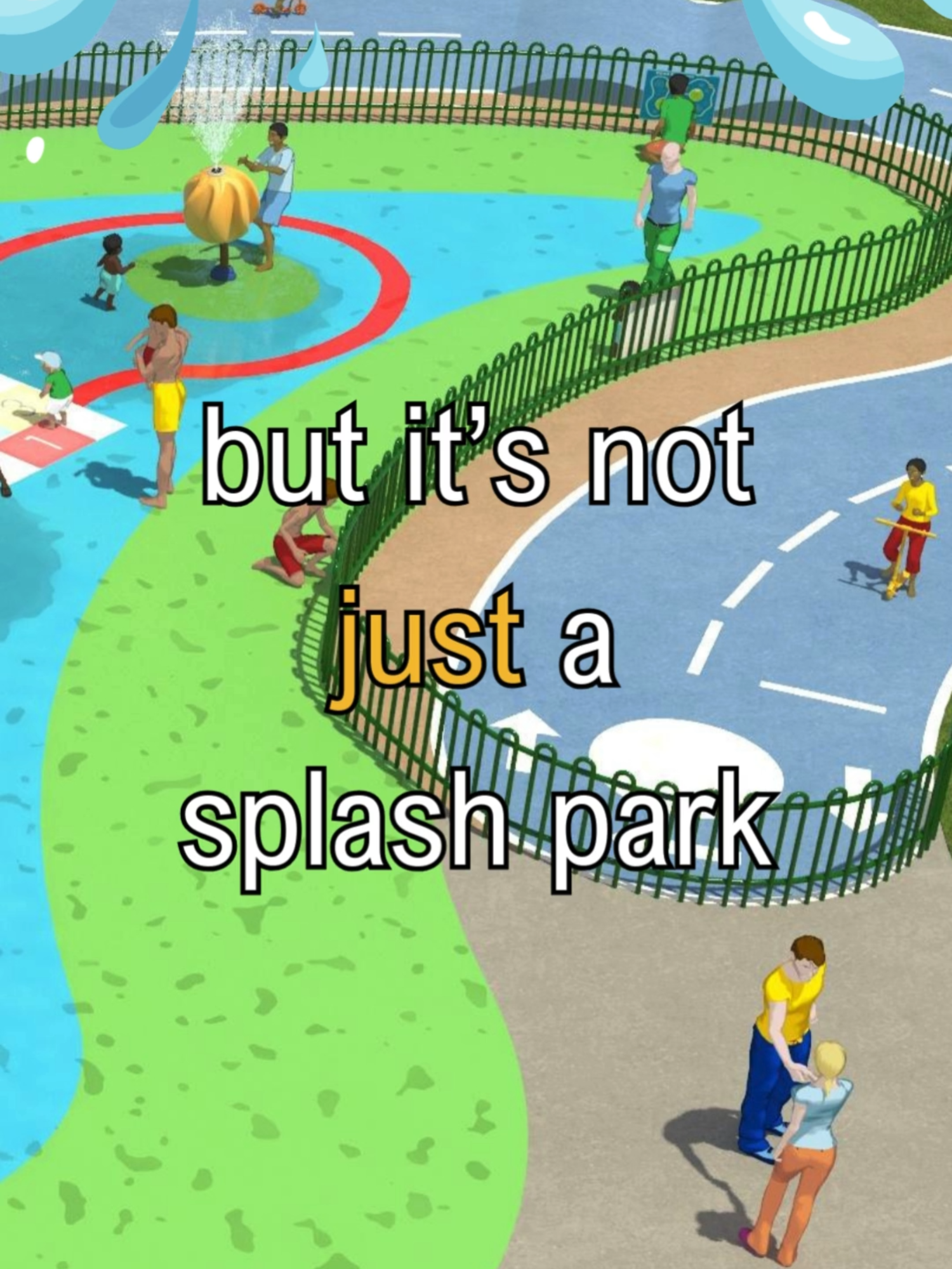 Big things are happening at Hinksey Park! Learn more at link in bio. Video description: Councillor Chewe Munkonge stands in front of construction in Hinksey Park. Artist impressions of the Hinksey Splash Park are then shown, illustrating a large splash park as well as a balance bike and scooter track.