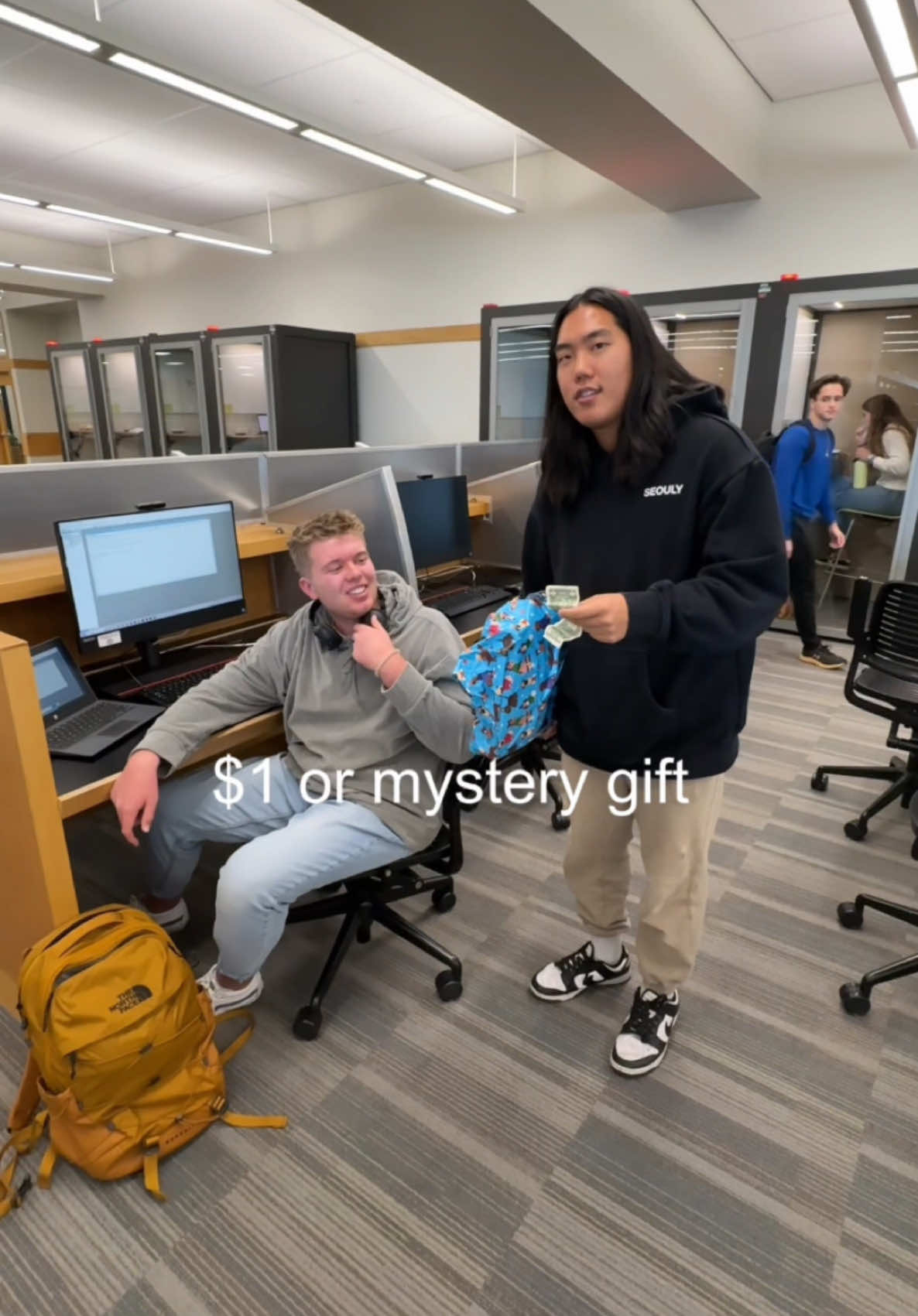 This guy wasn't grateful for my mystery gift… so i made Daniel do another backflip #drakeplscollab 