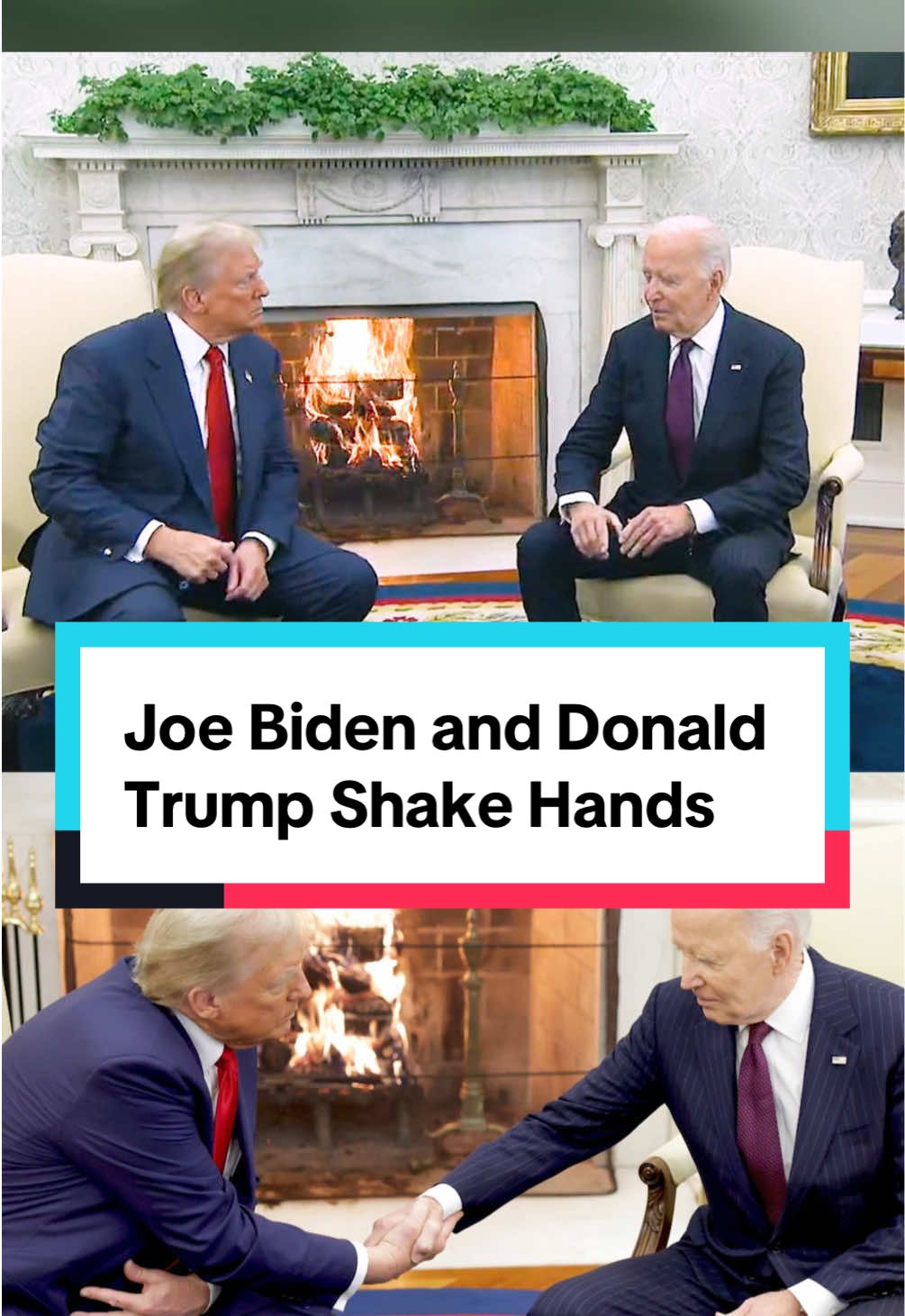 President-elect Donald Trump and President Joe Biden meet at the White House for transition talks. The two met with a handshake in the Oval Office, each pledging a smooth transition from Democrat to Republican. Biden congratulated Trump. Trump said 