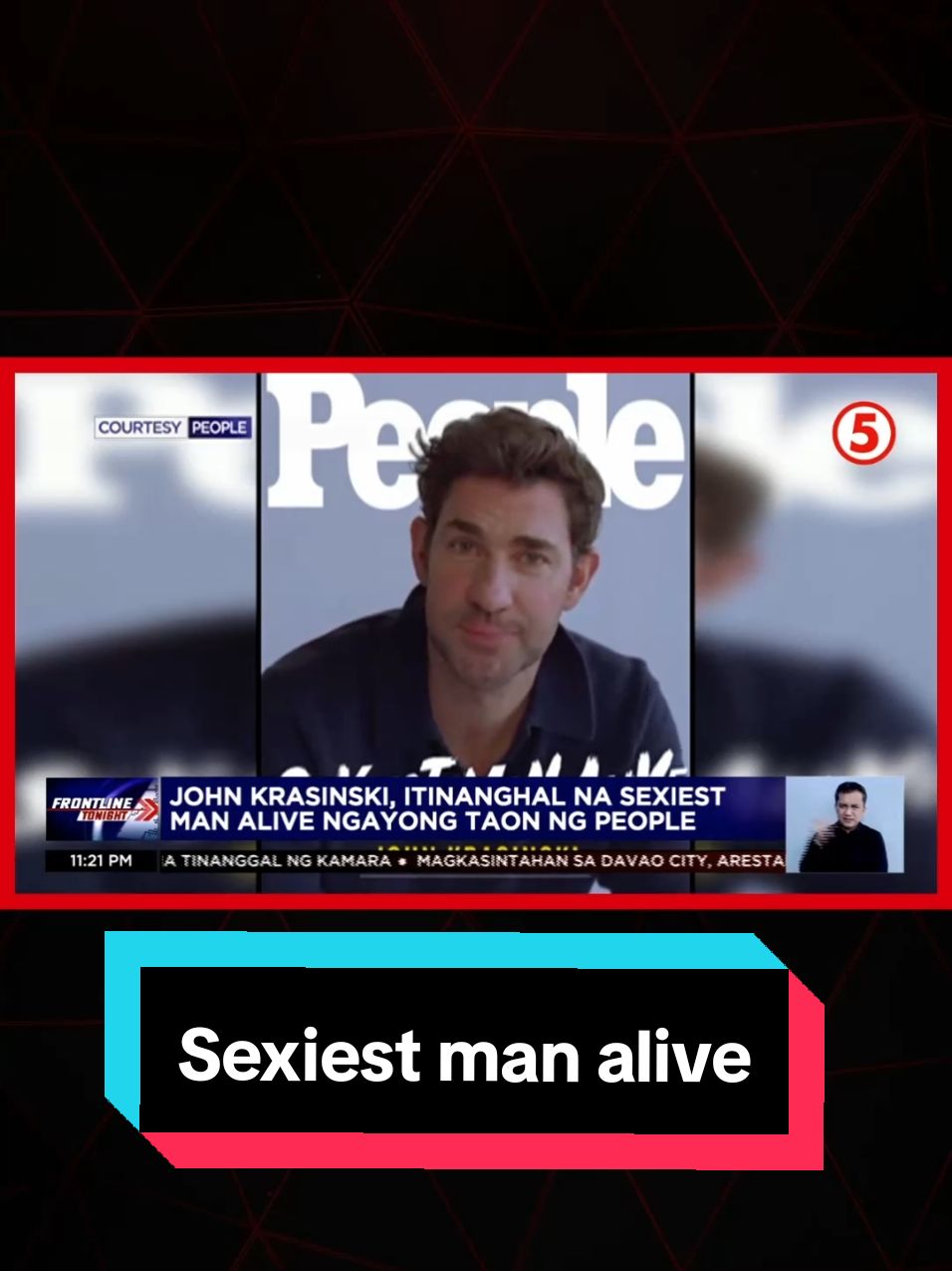 Itinanghal na sexiest man alive ngayong 2024 ng People magazine ang actor-filmmaker na si John Krasinski. #News5 #FrontlineTonight #NewsPH #EntertainmentNewsPH 