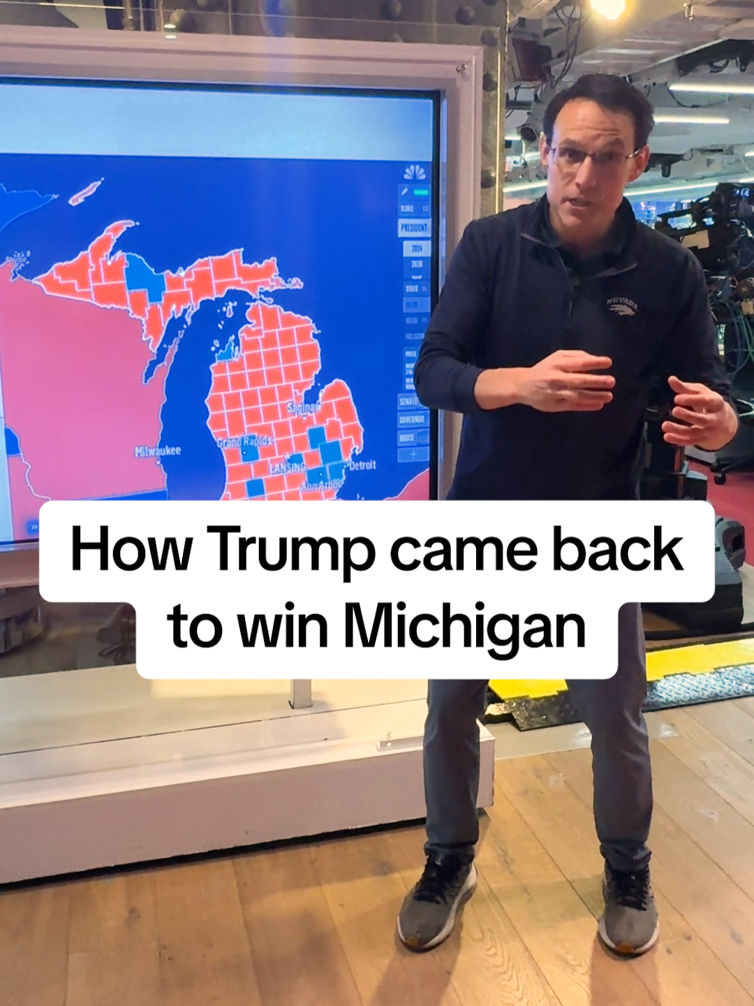 In 2020, Donald #Trump lost #Michigan by almost 3 points, the largest margin of any key swing state. @steve01450 Kornacki explains where #Democrats lost support in the state in 2024.