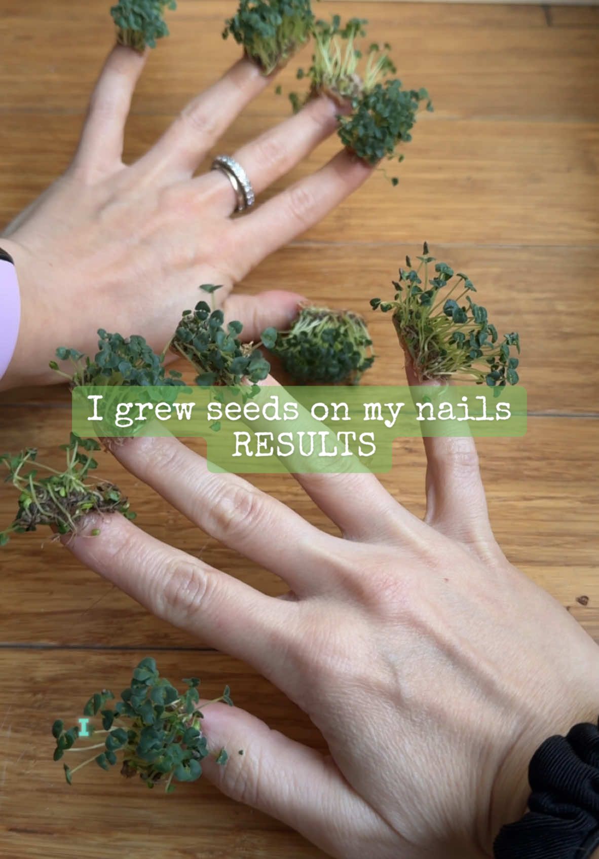 I grew chia seeds on my nails and this is the final result💅 Thoughts on the look?😉 After 8 days and lots of trial and error, I’m dropping a 5-minute video this Friday to share the full story!💚 But…it worked and it’s safe to just call me Miss. Grinch now🎄