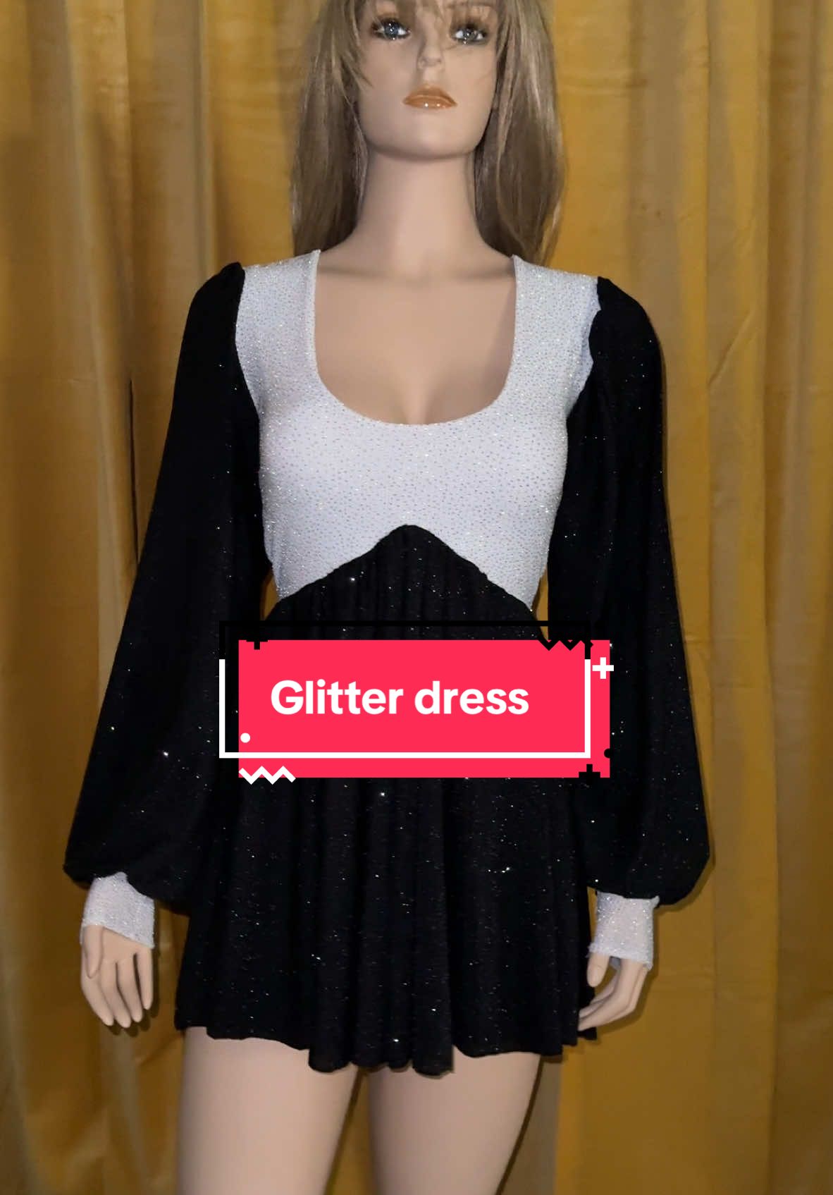 Sewing the holiday glitter dress in the opposite color scheme 