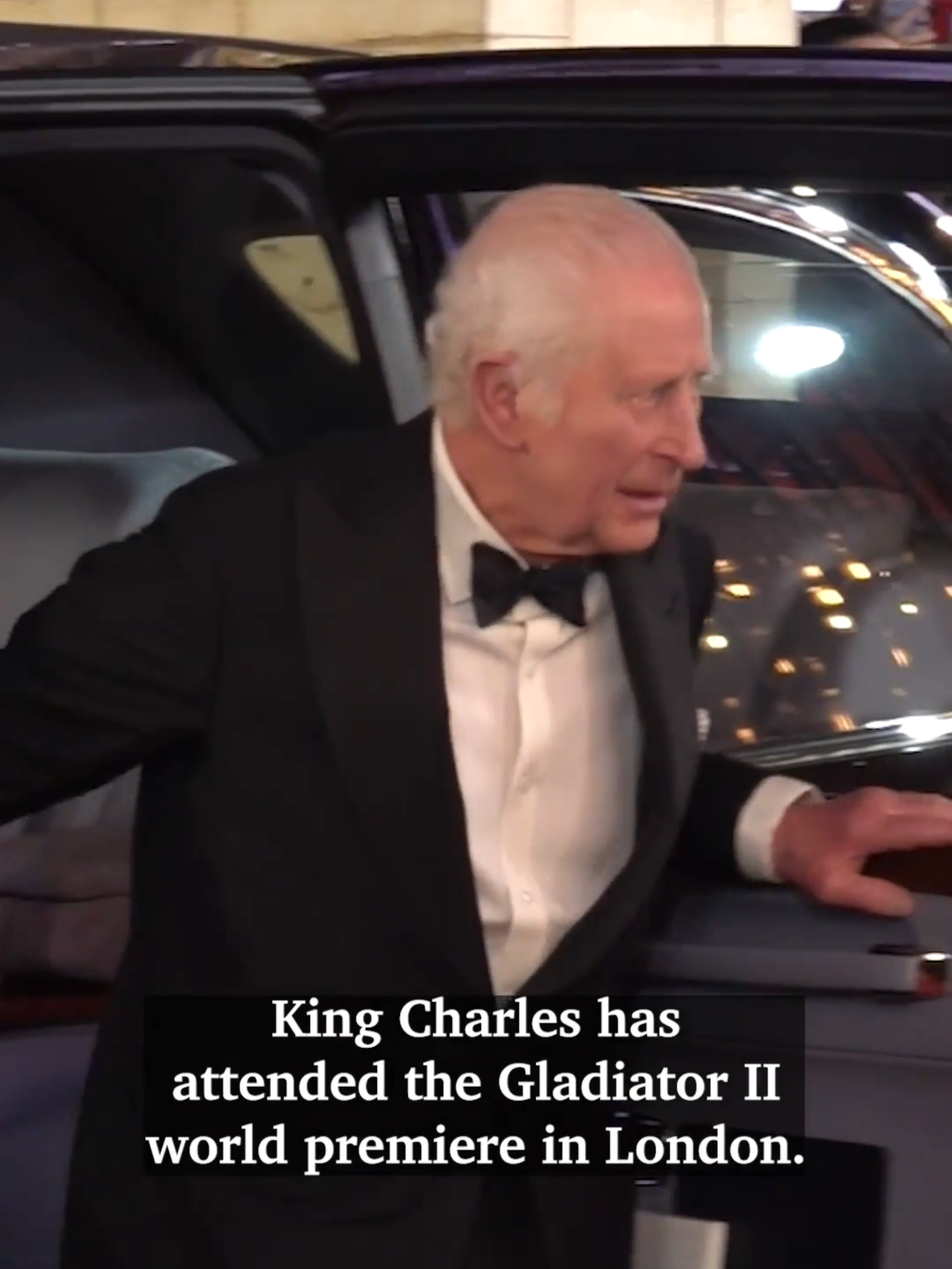 King Charles has attended the Gladiator II world premiere in London. #kingcharles #royals #royalfamily #uk #gladiator