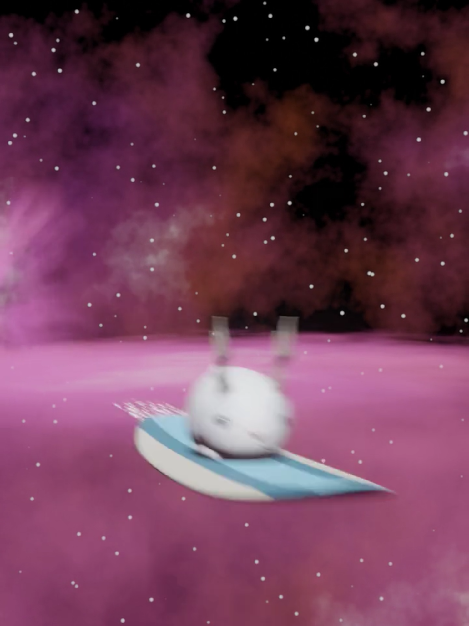 StikkyBunn surfs through space! #jackalope #space #blender #cgi #animation