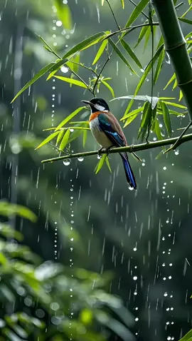 A Cute little bird is singing in the rain#birds#cute#little birds#pets#animals #animals