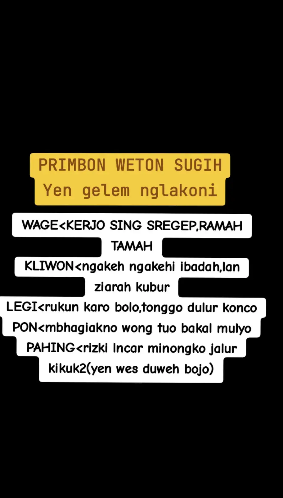 #fyppppppppppppppppppppppp #fypシ #kawruhjiwa #adatjawa #adatjawa #watakseseorangmenurutweton #watakseseorangmenurutweton #primbonjawa #watakseseorangmenurutweton #berandafypシ #legi #watakseseorangmenurutweton #primbonjawa #primbonjawa #berandafypシ 