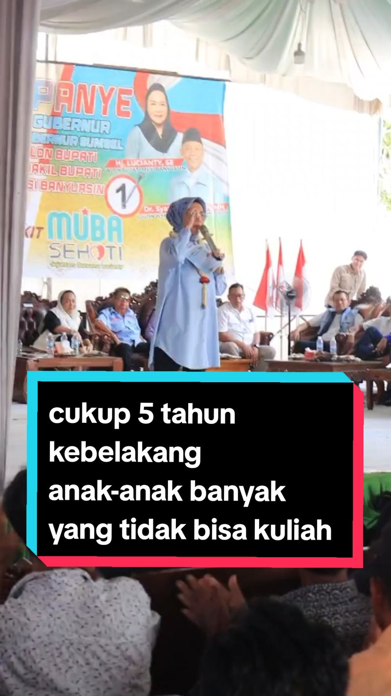 cukup 5 tahun kebelakang anak-anak banyak yang tidak bisa kuliah saatnya ganti pemimpin. #pilkadasumsel2024 #gubernursumatraselatan2024 #wargasumsel #orangsumsel #milenial #gagal #ibuibu 