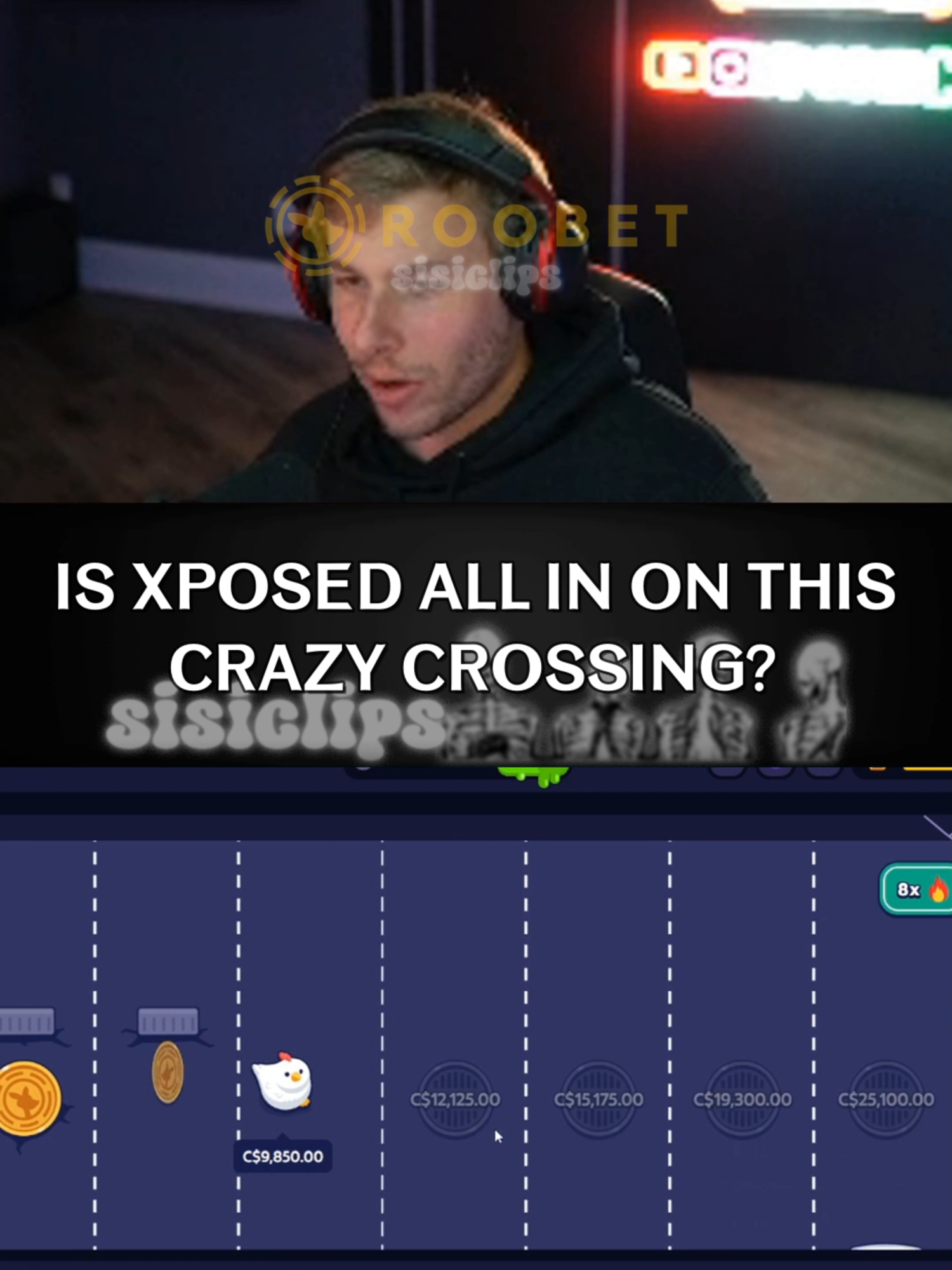 Xposed all in in crazy crossing? #fyp #kickstreaming #roobet #xposed #fypppppppppppppp