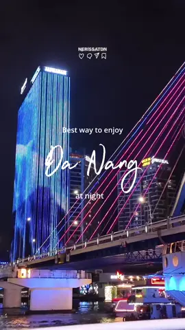 If you are visiting Da Nang soon, this night experience is a must!⁣⁣ ⁣⁣ One of the best way to watch the Dragon Bridge show is through a cruise. Beside to avoid the crowds, you will not get wet by the water spit 😉⁣⁣ ⁣⁣ 📍 Han River Da Nang⁣⁣ ⁣⁣ Things to know:⁣ - Dragon Bridge Show every weekend at 9pm, around 15 minutes ⁣ -  If you watch from cruise, take the 20.15 schedule & pick front row seats ⁣ ⁣⁣ ⁣⁣⁣⁣⁣⁣⁣ #dragonbridgeshow #hanrivercruise ⁣⁣#traveltips #danang #vietnam #thingstodoinvietnam⁣⁣ #thingstodoindanang #exploredanang #explorevietnam #traveltheworld #traveltok #travelwithnerissa🇻🇳⁣⁣