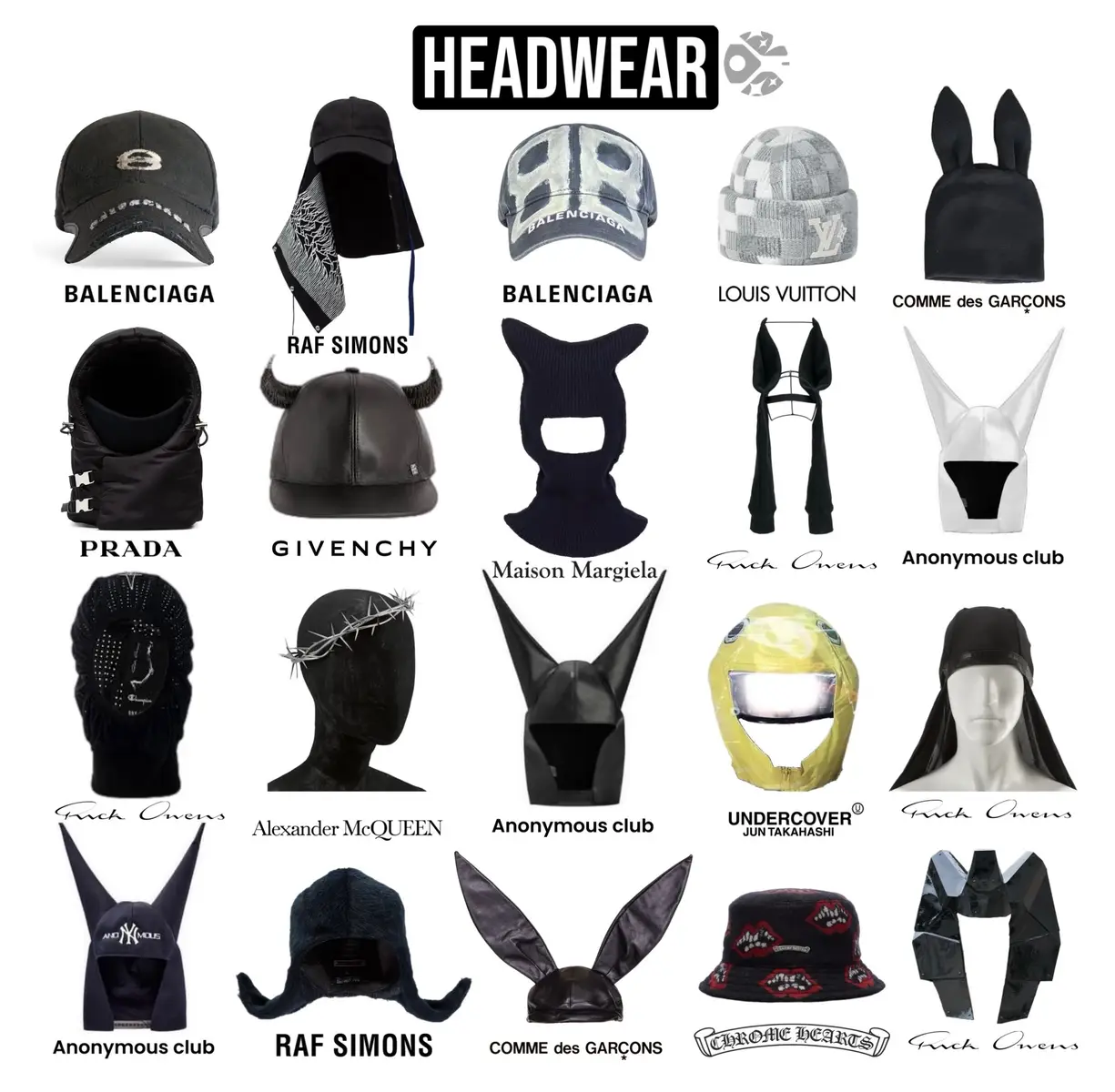 Various headwear and masks featuring Rick Owens, Balenciaga, Chrome Hearts, Maison Margiela, & more 📸Instagram: Bonethorn Credit: Grailed, (Guerrero_Sto IG: 1950 Mask), SSENSE, Justin Reed Chrome Hearts headwear, Philip Treacy Alexander McQueen, Bank of Grails CDG & Vetements headwear, Paris Saint Yeezy Mask #fashion #fyp #TikTokFashion #grailed #fashiontiktok #fashiontok #rickowens #chromehearts #viviennewestwood #maisonmargiela #moncler #vetements #masks #headwear 