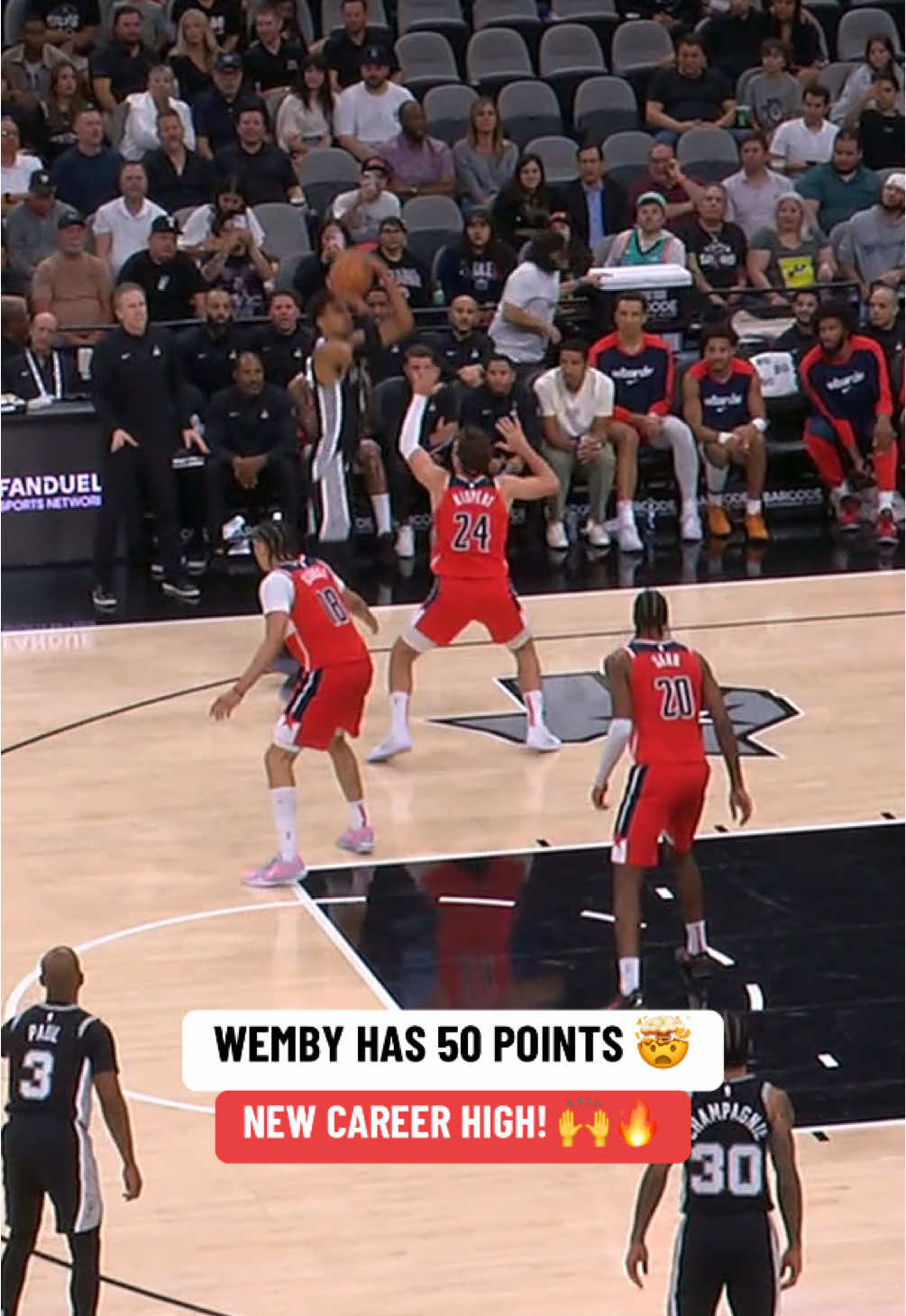 WEMBY IS COOKING 🤯🔥 #NBA #basketball #wemby #spurs #nbahighlights #victorwembanyama #fyp 