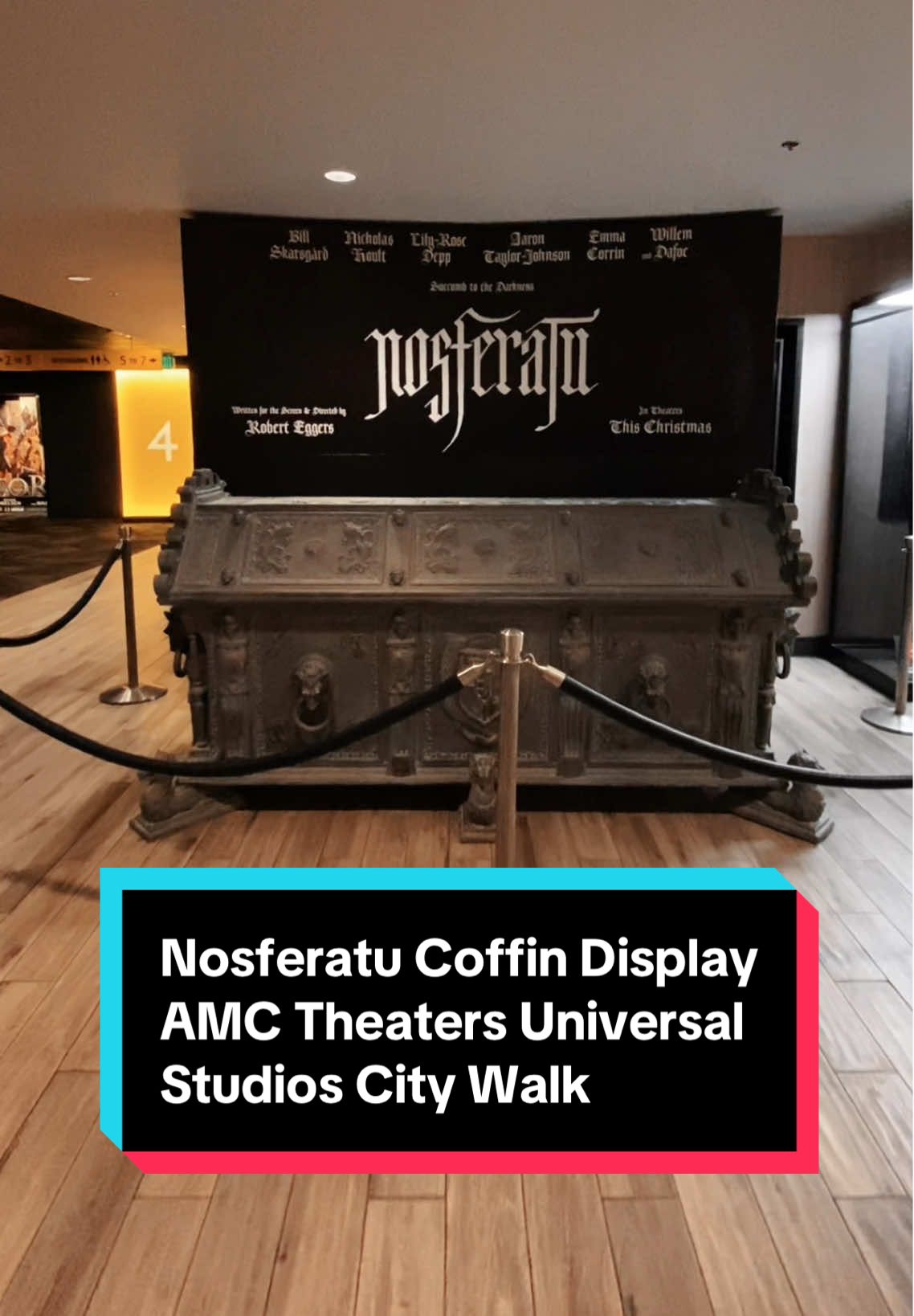 Finally found a Nosferatu Coffin Display at AMC Theaters City Walk Hollywood! #universalstudios #nosferatu #horror #citywalk 