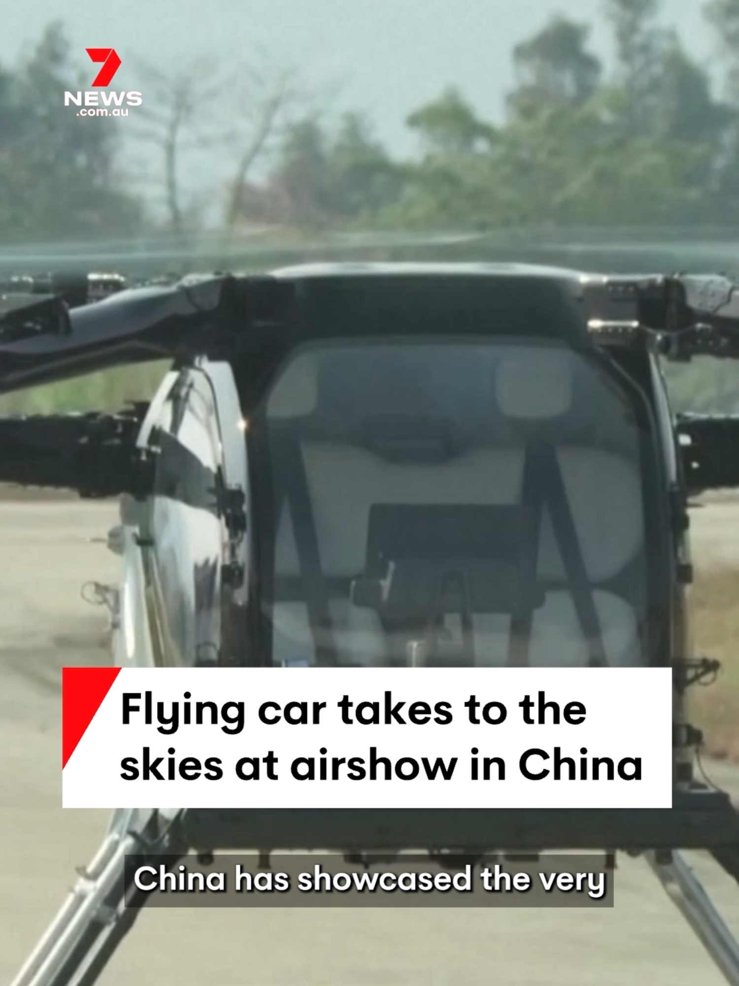 China has showcased a flying car at the Zhuhai Airshow. #car #cars #flyingcar #airshow #zhuhai #zhuhaiairshow #china #7NEWS