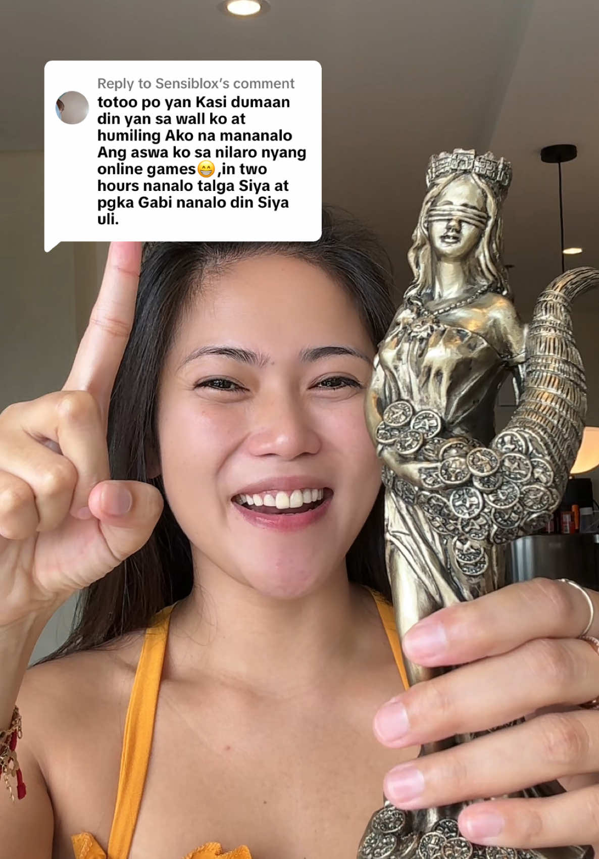 Replying to @Sensiblox Wow grabe ka Buena Fortuna🥰🍀💸 Basta maniwala lang tayo🤗 #buena #fortuna #buenafortuna #statue #pampaswerte #luck #lucky #luckycharm 