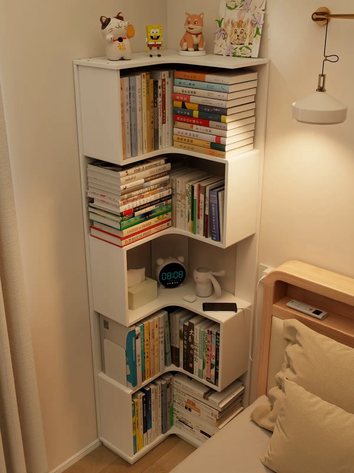 Cozy corner😆#bookshelf #bookcase #kaslandi #solidwood 