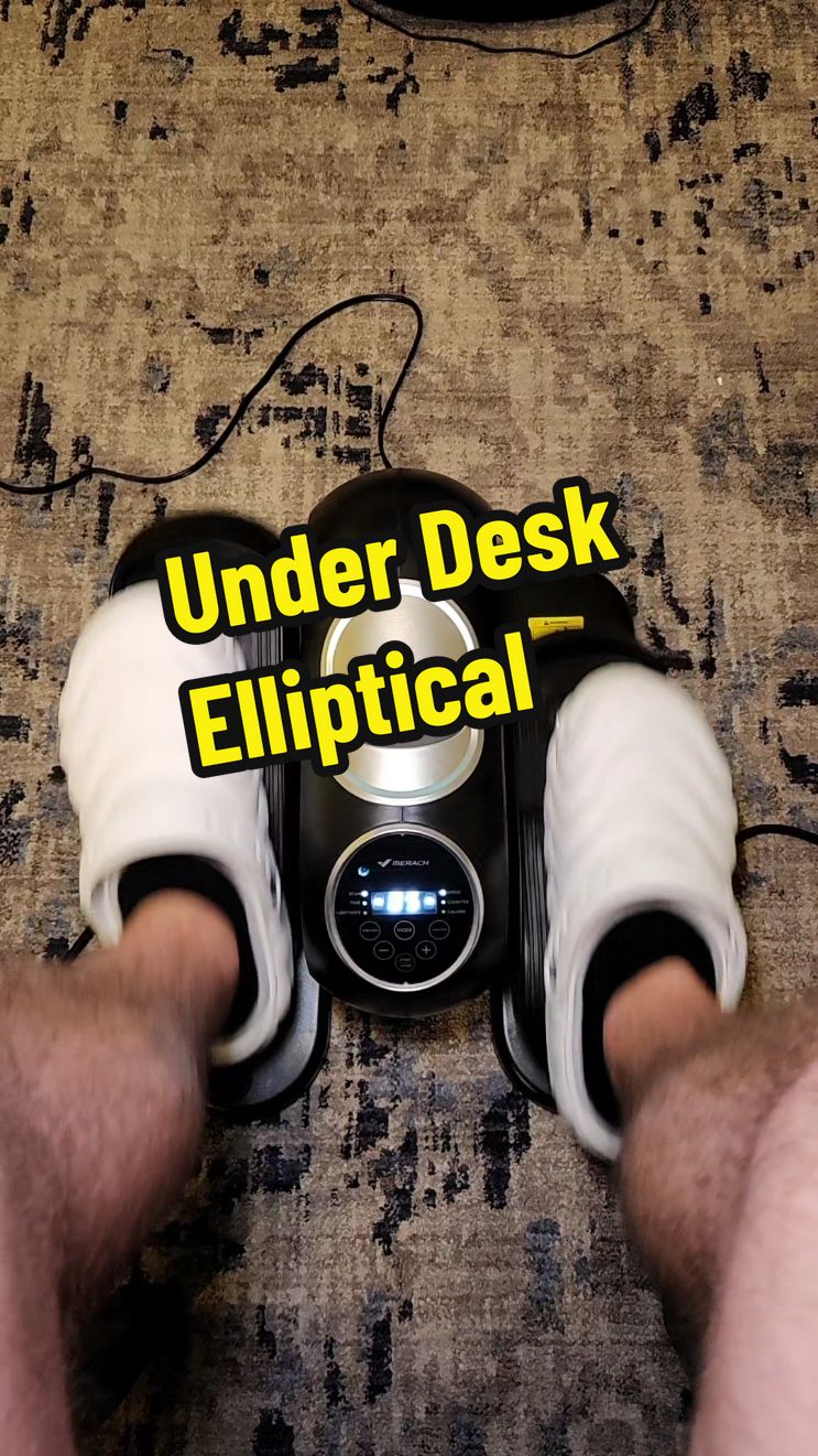 under the desk mini elliptical machines are perfect if you are lazy and still need to get a workout in. you can literally just sit in a chair and the elliptical moves for you. and also is great for elderly people or anyone with me problems that is limited to the type of exercise they can do. #elipticalworkout #athomeworkout #homegym #elderly #workout #blackfridaydeals #cybermonday #tiktokblackfriday #tiktokcybermonday #giftsforher #merach 