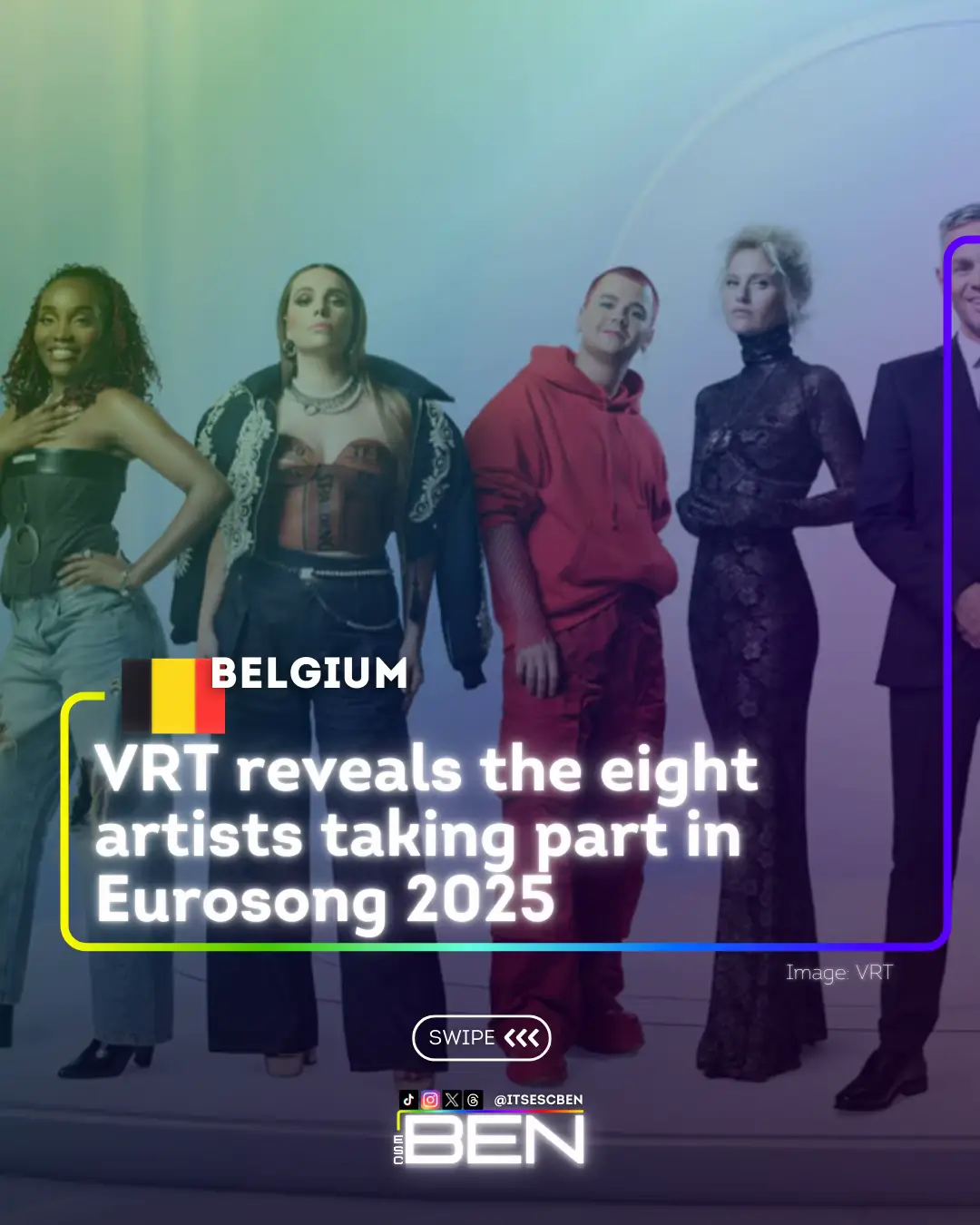 🇧🇪 Belgian broadcaster VRT has revealed the eight artists that will take part in Eurosong 2025! #eurovision #eurovision2025 #fyp #viral_video #belgium #eurovisionsongcontest