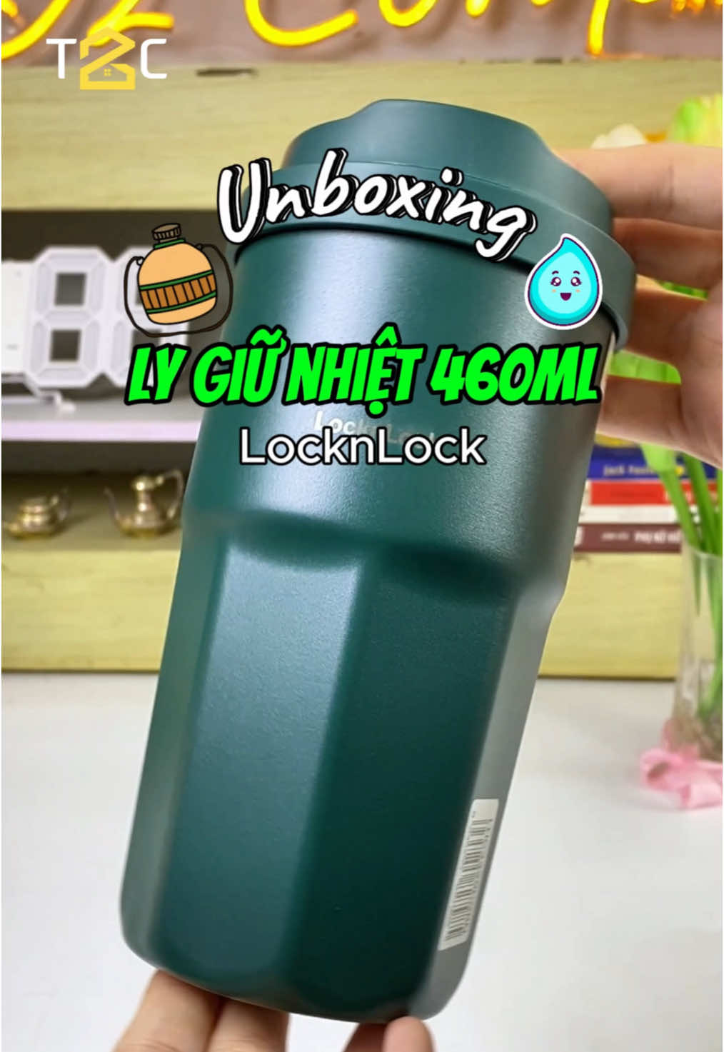 Unboxing Ly Giữ Nhiệt mở nắp 1 chạm LocknLock phiên bản 460ML màu xanh lá cùng T2C nhé ☘️😍☘️😍#xuhuong #lygiunhiet #lygiunhietlocknlock #locknlock #t2cmall #t2cmalllocknlockchinhhang 