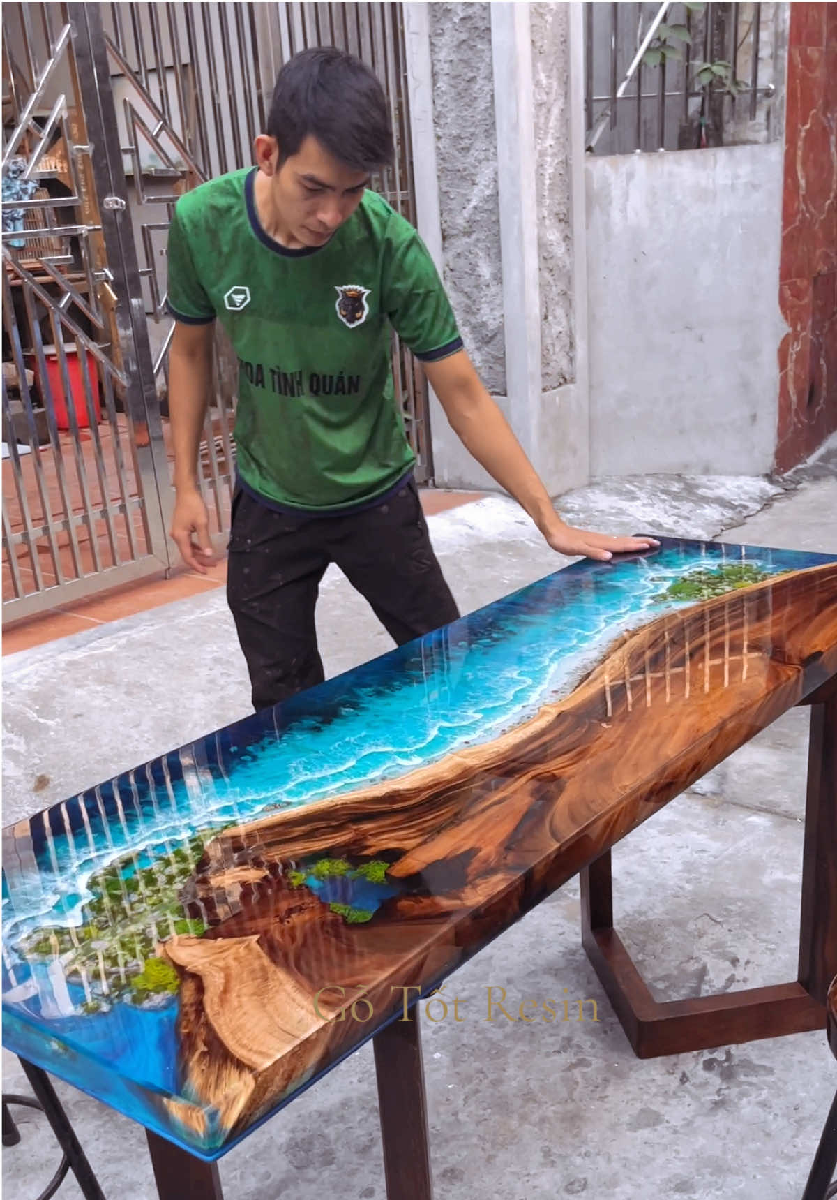 Bàn Ghế Gỗ Epoxy#TikTokAwardsVN #epoxy #fyp #xuhuong #resinart #table 