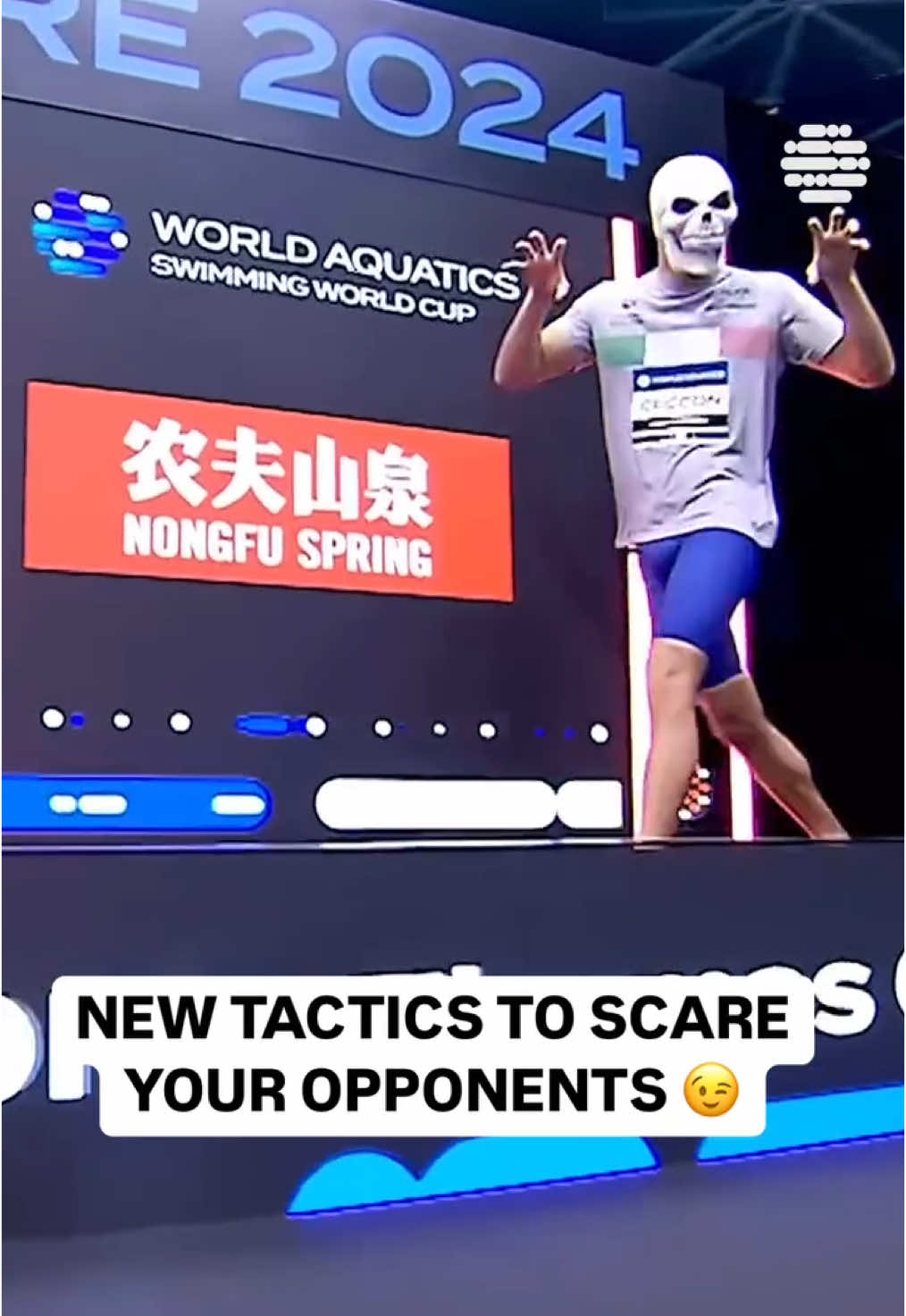 🇮🇹 @ceccon_thomas finding new ways to scare his opponents before a race 😉🤣 #Swimming 