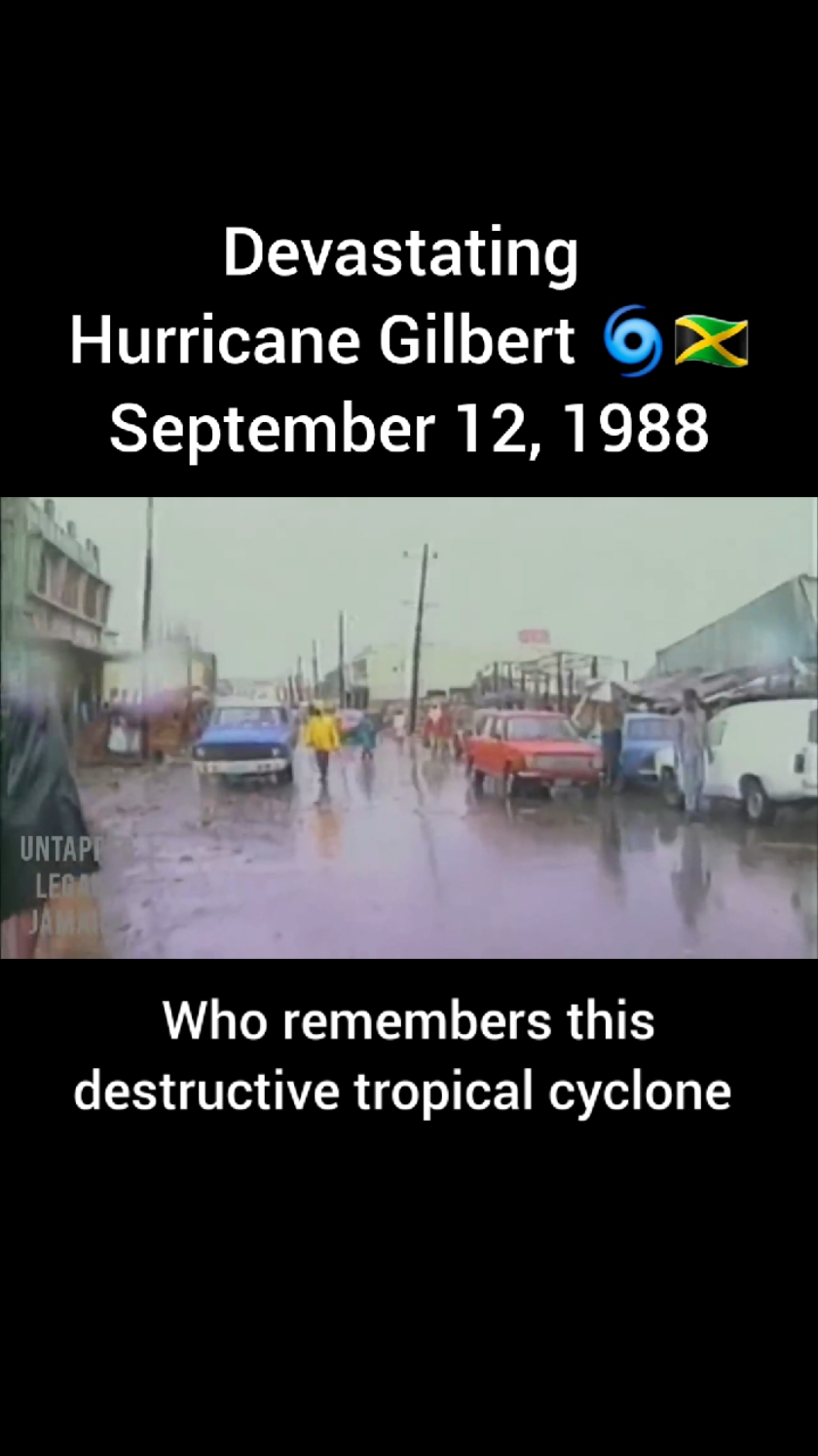 On Monday, September 12, Hurricane Gilbert made landfall on Jamaica's east coast at 10:00 am. Upon entering the island, the storm's eye measured approximately 15 miles in diameter. The Kingston Metropolitan Area recorded wind speeds averaging 75 mph, with gusts reaching 127 mph. As the eye exited western Jamaica at 6 p.m., the storm intensified, reaching Category 5 status with a pressure of 888mb. Notably, Hurricane Gilbert was the seventh named storm of 1988, bringing hurricane-force winds that lasted 10 to 12 hours as the eye passed directly over the country.   #jamaica #hurricane #weather  #backintime #backintheday #history #severeweather  Disclaimer: This content is shared with no intention of copyright infringement. All acknowledgments and rights are attributed to the rightful owner(s). Please contact via direct message for credit attribution or content removal requests.