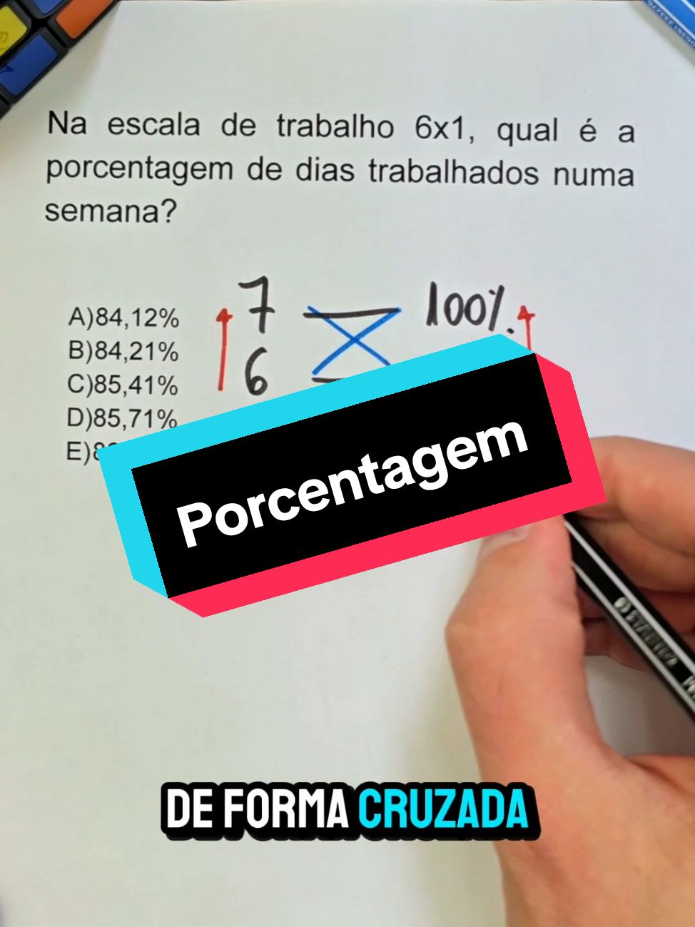 Escala 6x1 em porcentagem #matematica #regrade3 