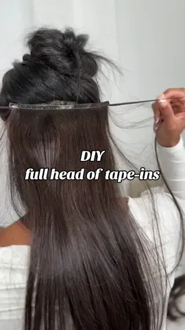 I installed tape-ins in under  20 minutes! @press.extensions HERR Beauty DIY Quick Tapes were so easy to install. They come with everything you need for a voluminous look including 100% full cuticle human hair tape-ins. They’re not like the traditional tape-ins. These are double sided & get sandwiched between two sections of hair making them the easiest install for full glam hair!  #hairhack #diyhairextensions #herrbeauty #beautytips #forthegirls #forthegirlies #hairtok #naturalhair #lowdensityhair #tapeins #straightnatural  DIY tape-in extensions on natural hair,  tape-ins install, tape-ins install on straight natural hair