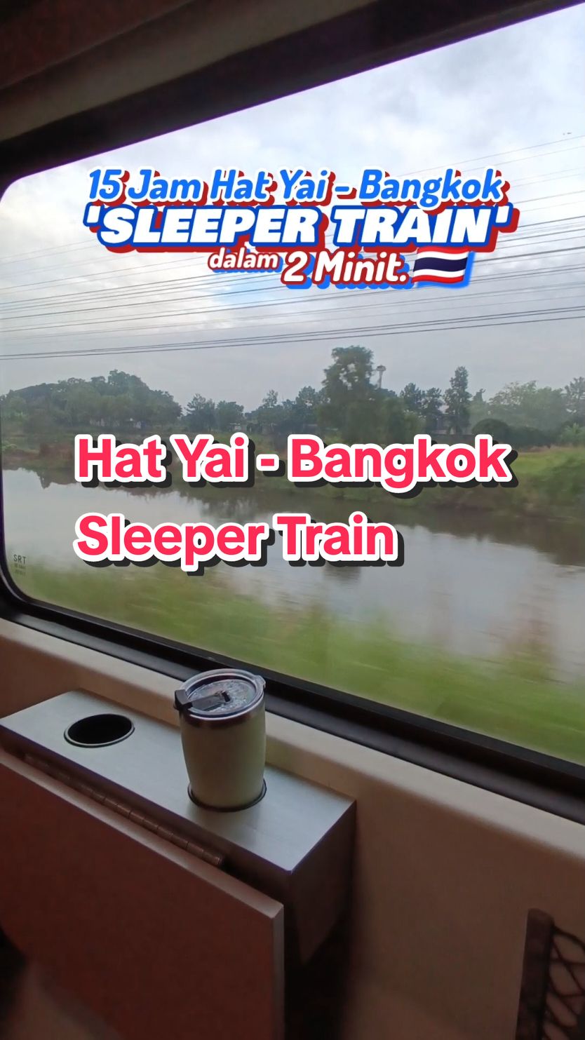 Kalau dulu 19 jam, sekarang cuma  15 jam ja! Ringkasan perjalanan menaiki 'sleeper train' Thai selama 15 jam perjalanan dari Hat Yai ke Bangkok 🇹🇭 🚆Train Special Express CNR No. 32 (Hat Yai Junction - Bangkok) 💲Tiket (2nd Class) : 1,105 THB (katil bawah) : 1,005 THB (katil atas) Bertolak jam 5.45 petang waktu Thai dari Stesen Hat Yai, dan tiba jam 8.10 pagi di Krung Thep Aphiwat Central Terminal, Bangkok. Kali terakhir abang naik tahun 2022 secara solo, kali ni kita pi bertiga pulak bawak rombongan Cik Kiah & Cik Leman. Dah ada gerabak khas untuk cafe dah kali ni. Dulu takde benda ni. Rasa tak puas naik sat sangat. Selesa sungguh!  #Thailand #SleeperTrain #ThaiRailways #HatYai #Bangkok #krungthepaphiwatcentralterminal 