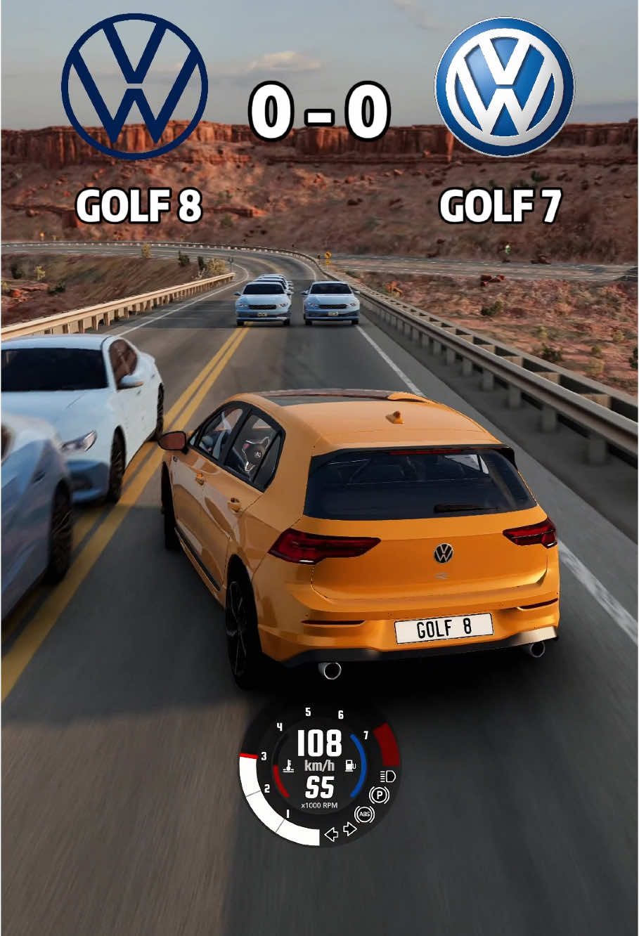 Golf 8 Vs Golf 7 😳 #beamng #beamngdrive #volkswagen 