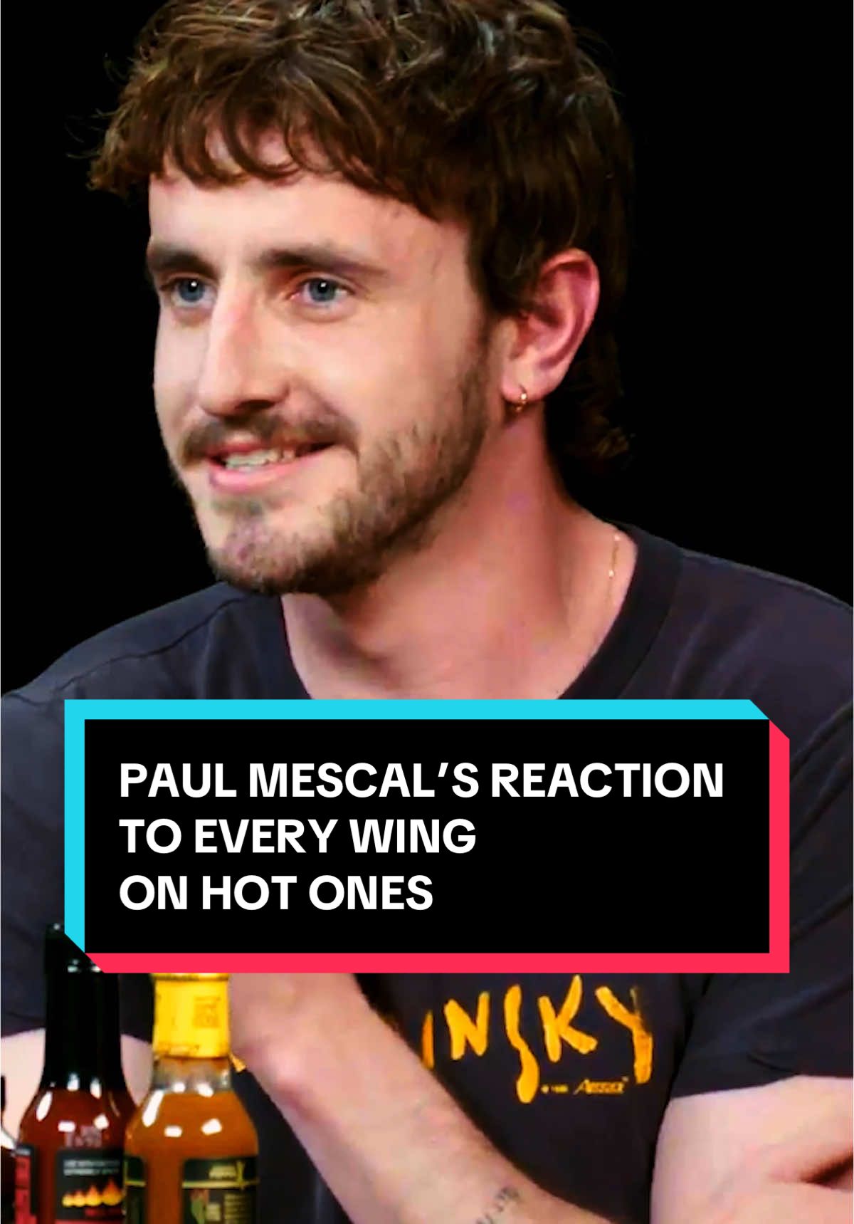 paul mescal's reaction to every wing on hot ones 💀 #hotones #paulmescal