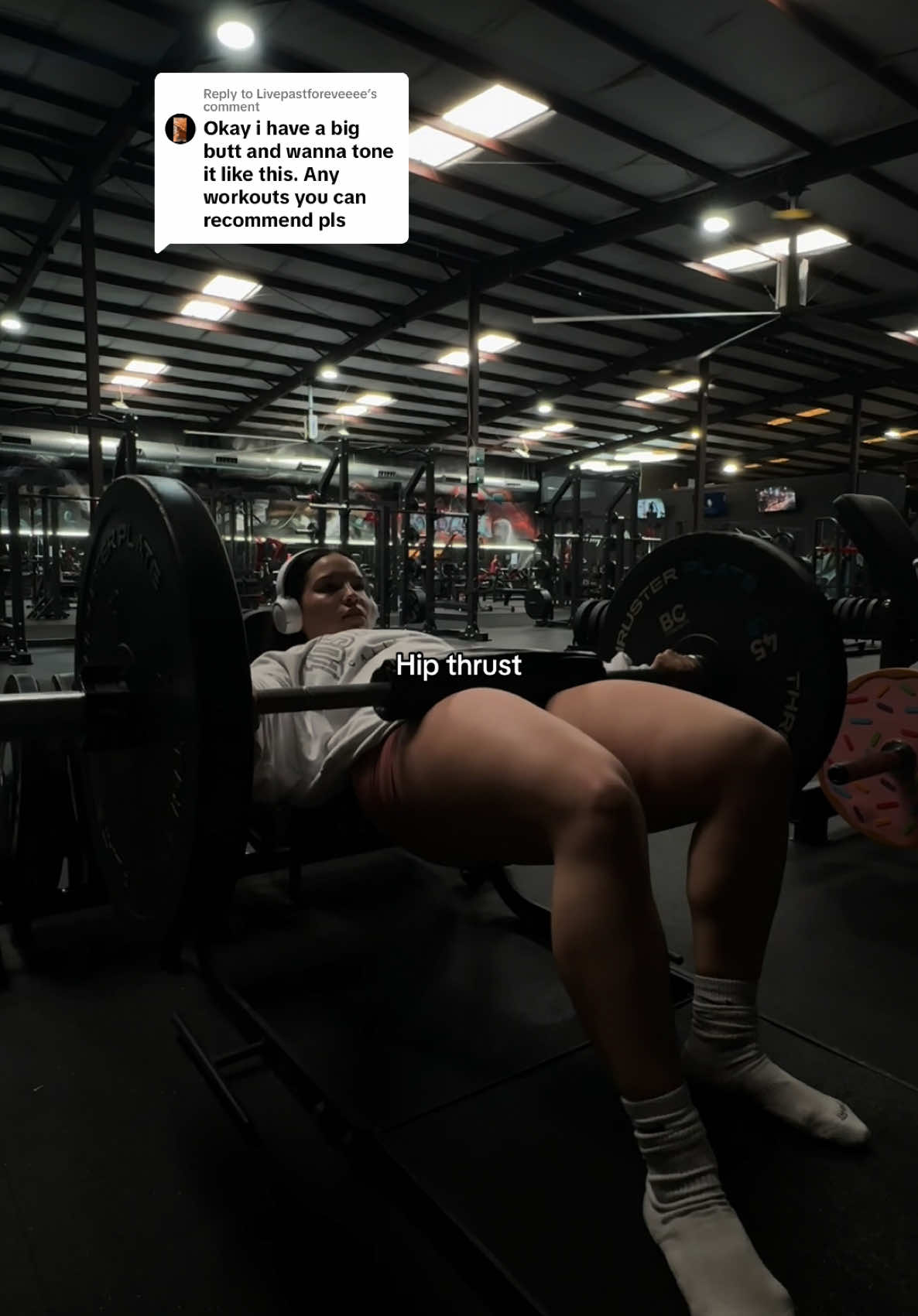 Replying to @Livepastforeveeee  Heavier weight 3-4x8  Medium/lighter weight 3x12-15  Also remember there are also different variations to each of these that do just as good as well! #gym #gymmotivation #workout #glutesworkout #motivation #GymTok #lowerbodyworkout 