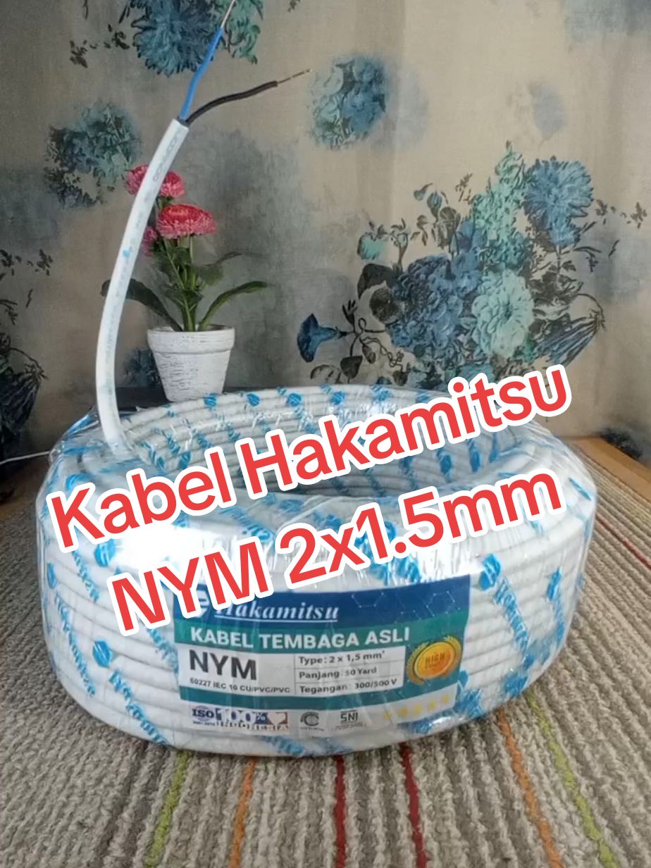 Kabel Hakamitsu NYM 2X1.5mm #hakamitsu #kabeltembaga #kabelsni 