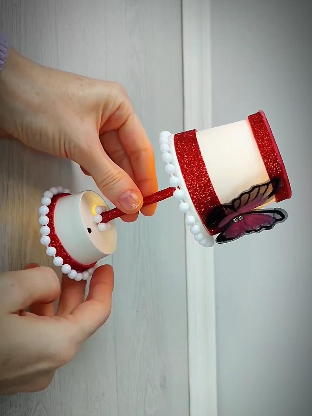 How to make lamp with disposable cup#foryou #foryoupage #viralvideos #viraltiktok #fyp #fypageシ 