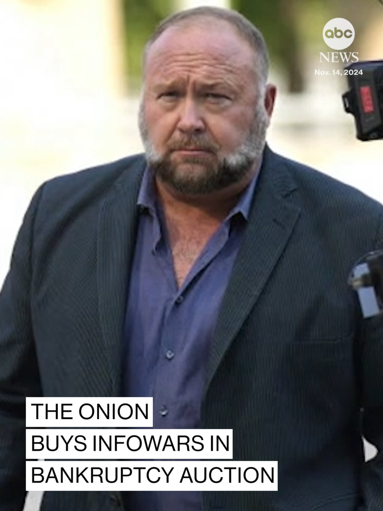 The satirical website The Onion has purchased InfoWars' website, customer lists and inventory, and certain social media accounts at bankruptcy auction. InfoWars founder Alex Jones was sued for defamation by families associated with the Sandy Hook Elementary School massacre. The families said the purchase would put an end to Jones' misinformation campaign. #news #abcnews #abcnewslive #theonion