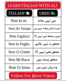 Learn Italian In Urdu 🇮🇹 #learnitalian #learnlanguage #italianlanguage #learnlanguages #Foryou #foryoupageofficiall #fyp #italia🇮🇹 #Italy #viral #100k @learn italian in urdu 