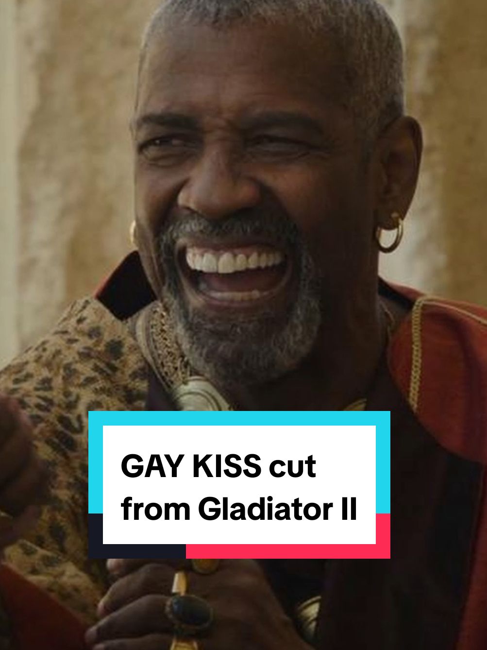 Denzel Washington said in an interview that his first time kissing a man on screen was cut from Gladiator II. #denzelwashington #gladiator2 #gladiator #lgbt  #kiss 