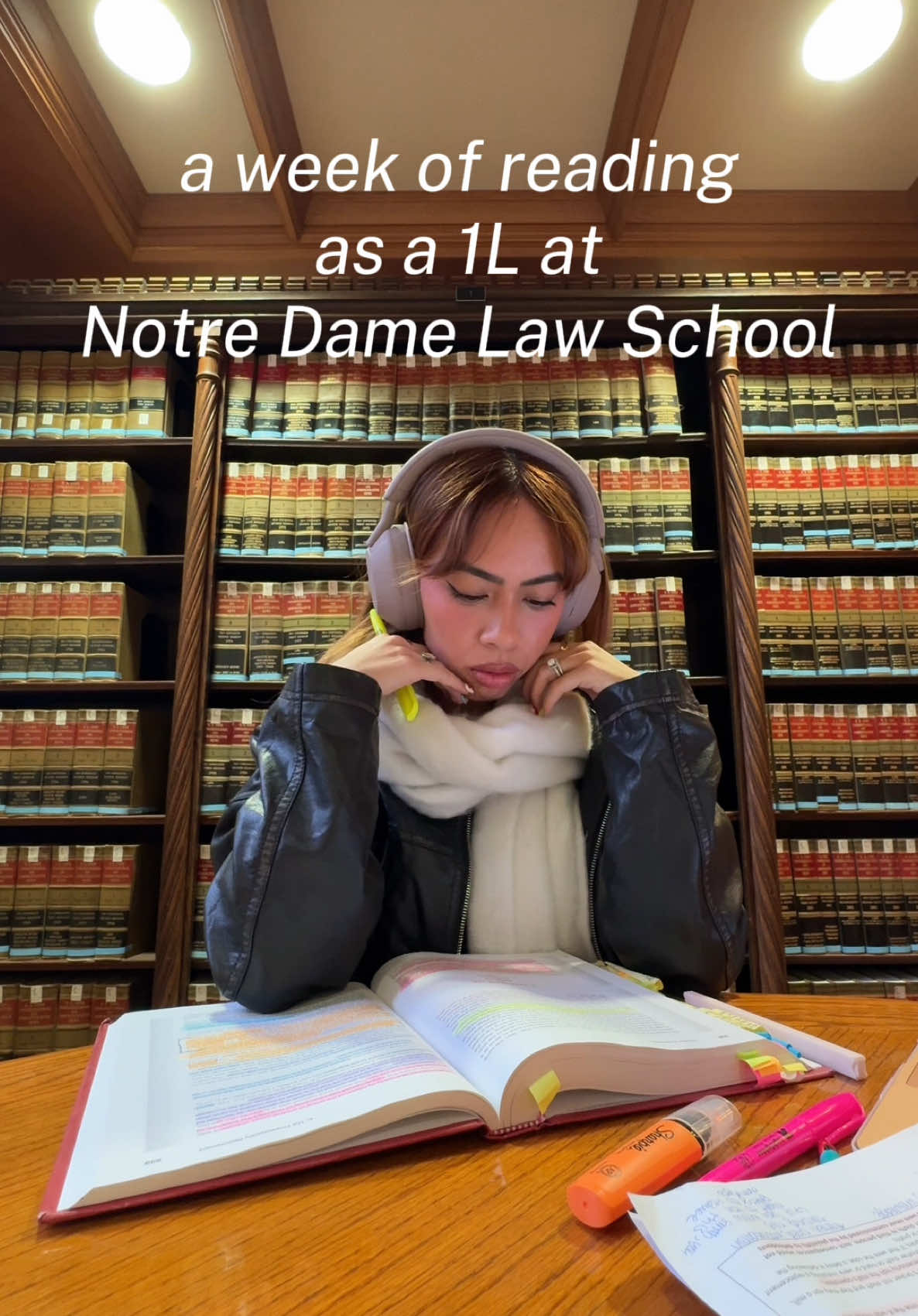 a week of reading as a 1L at notre dame law school — this was last week and she was light on the pages but the memo killed me. IB @Jill ! #1L #lawstudent #lawschool #studywithme #studygram #notredame 