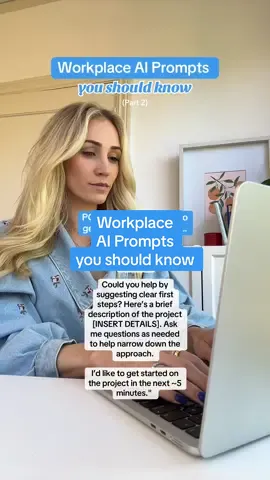 Get unstuck & get started with this quick AI prompt!  AI tools can be SO helpful in your daily work life! I love to use AI (ChatGPT & Claude are two favorites) to be a “thought partner” that helps me get going when I’m feeling stuck and having a hard time getting started! 🚀  #careertok #corporatetiktok #careertips #worklife #careeradvice #chatgpt #projectmanagement  