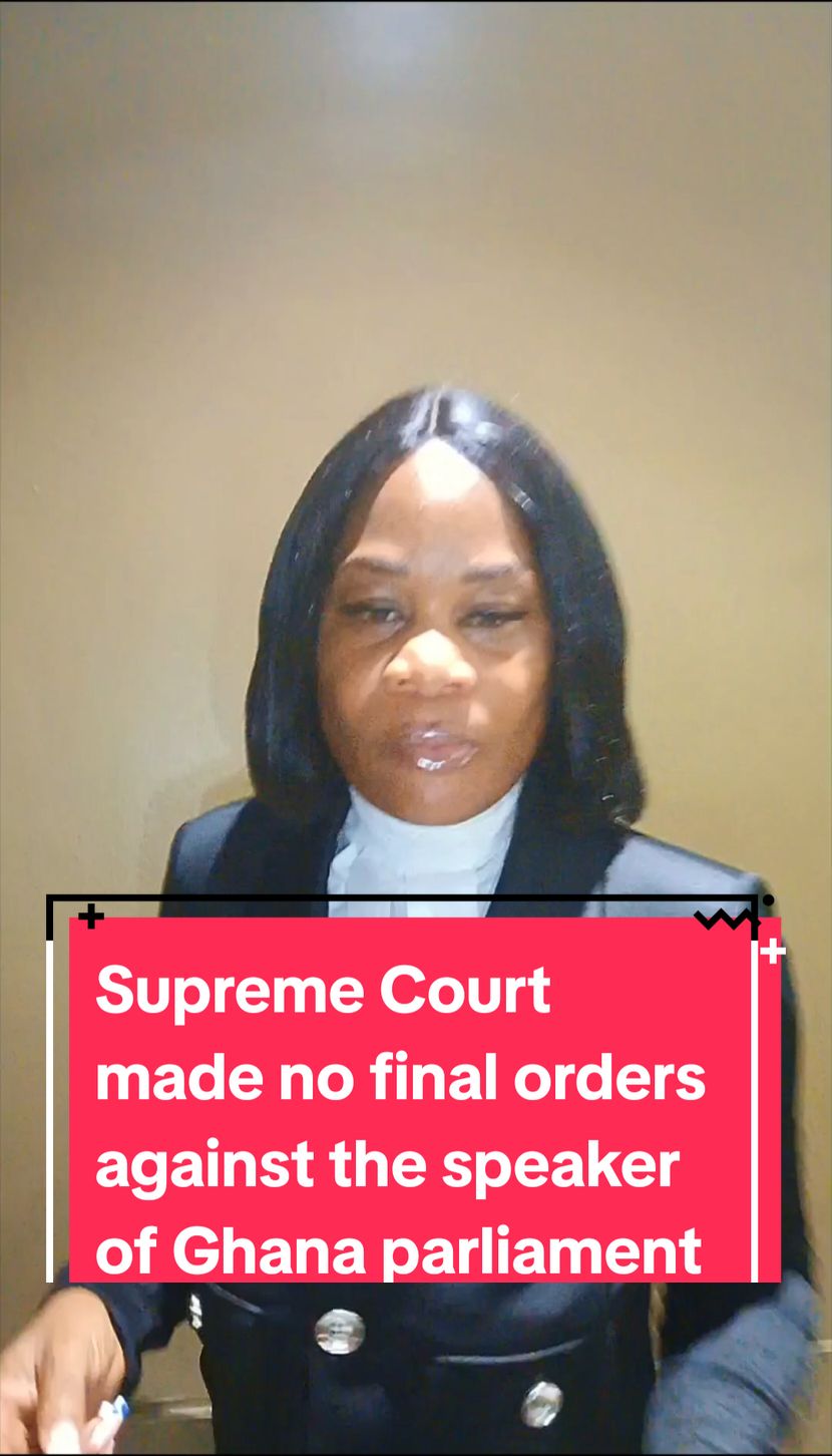 The supreme Court of Ghana made no final orders against the speaker in light of Article 2(2) of the 1992 Constitution of Ghana after exercising it's original jurisdiction the supreme Court must make orders and give directions to give effect to it's declaration.  none whatsoever was made. so there's no order to be served on and carried out by the speaker.  #finalordersbysupremecourt #supremecourtofghana #parliament #speakerofpaliament #law #legaltips #foryoupage #lawandmoreconsult 