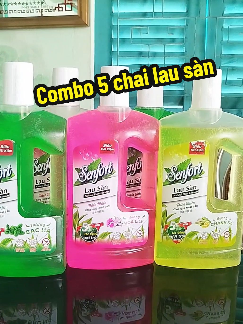 Combo 5 chai lau sàn,có 3 mùi hương#nuoclausan #nuoclausansenfort #tienichgiadinh #xuhuongtiktok #thopham1093 