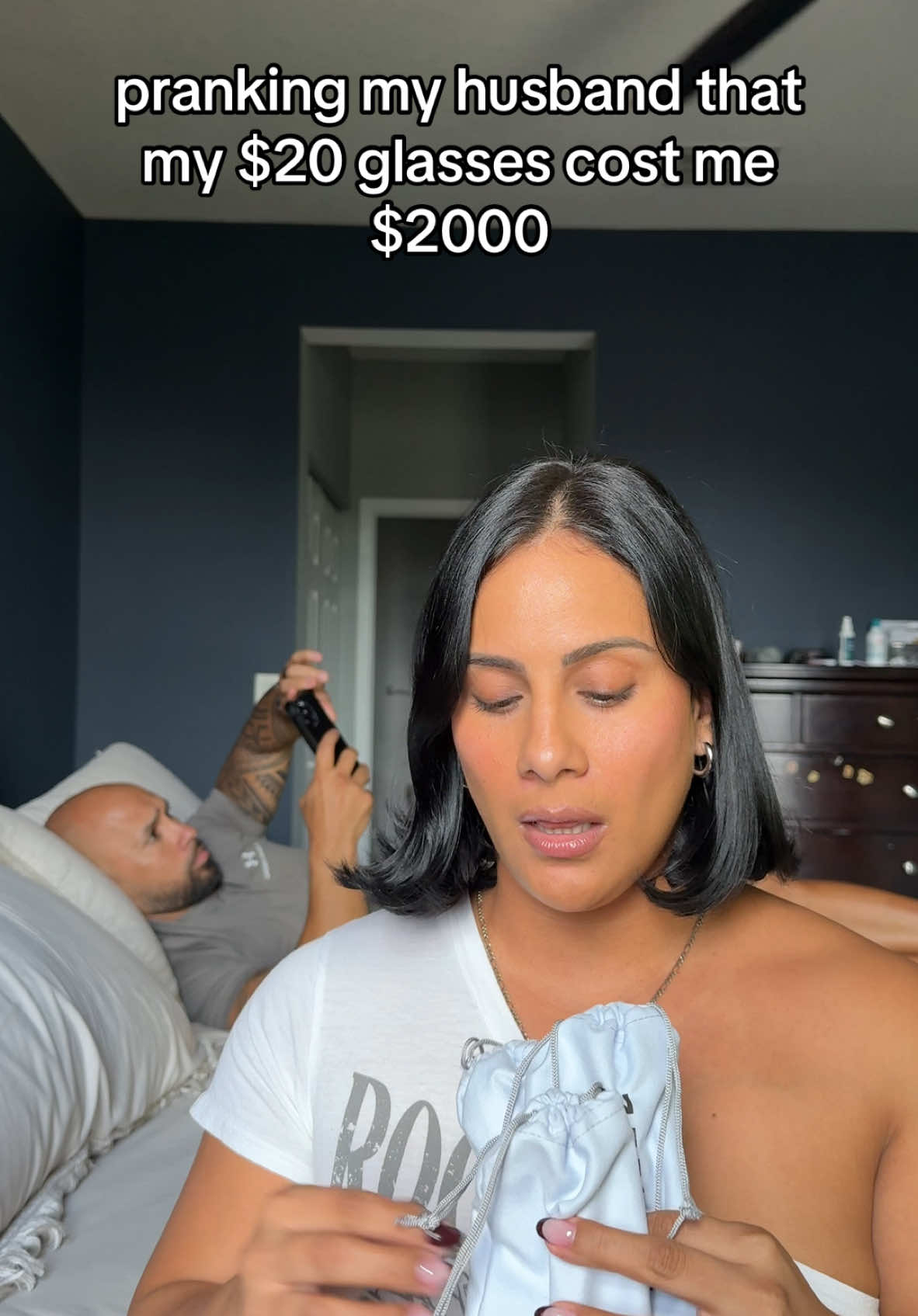 Pranking my husband that I bought $800 glasses #couples #prank #ZEELOOL 